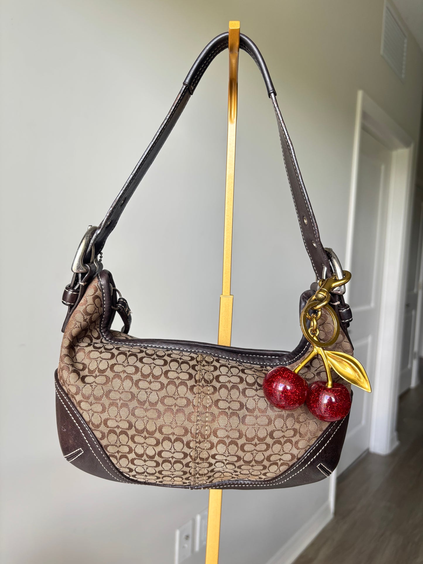 Small brown coach mini hobo