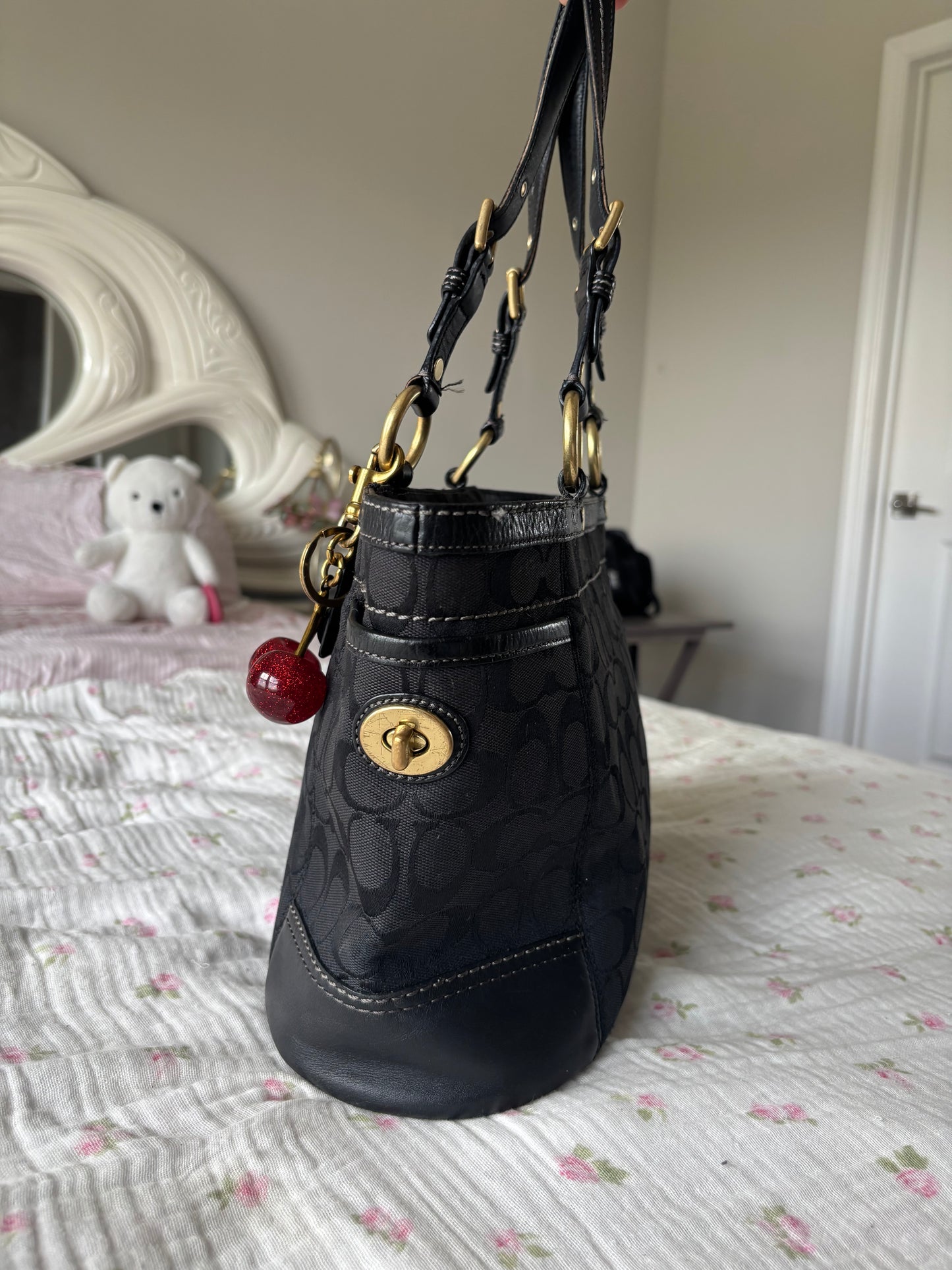 Black coach tote bag