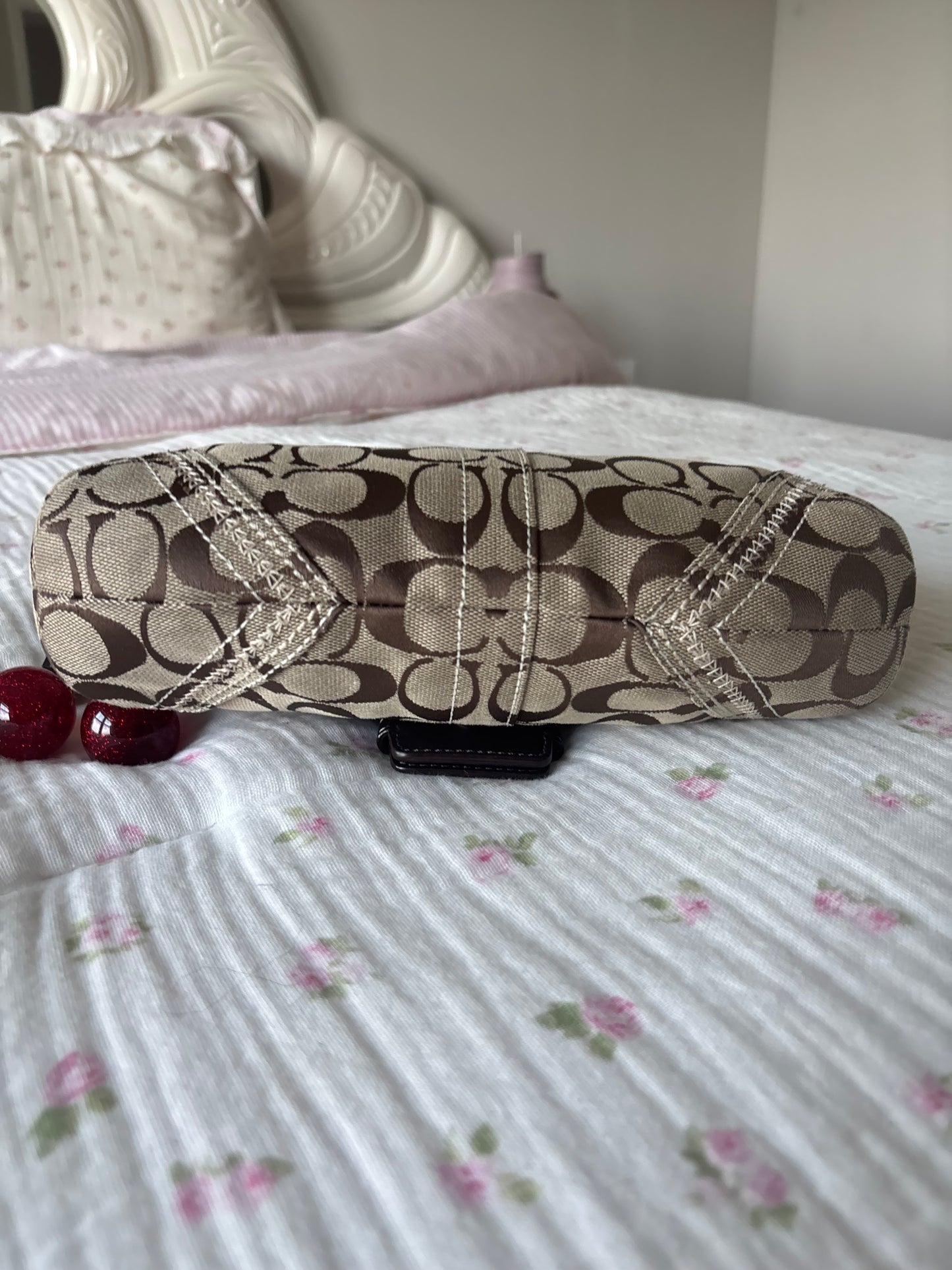 Rare brown mongram mini coach soho bag
