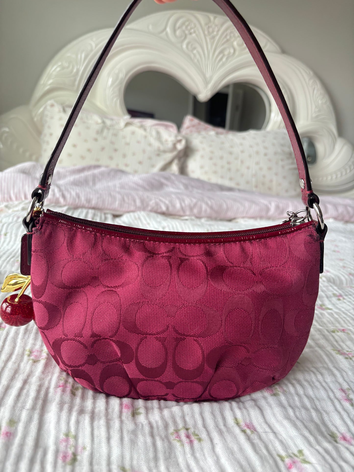 Burgandy mini hobo