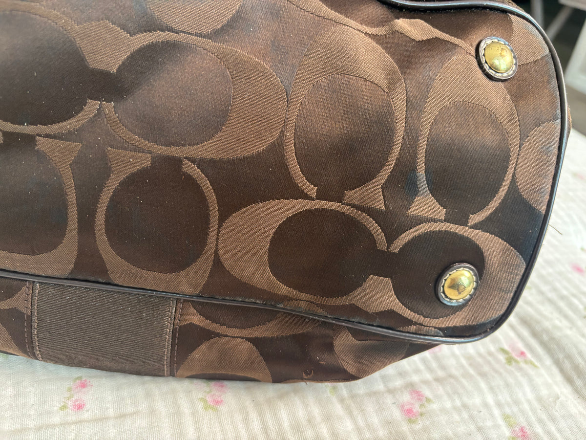 Vintage brown coach tote