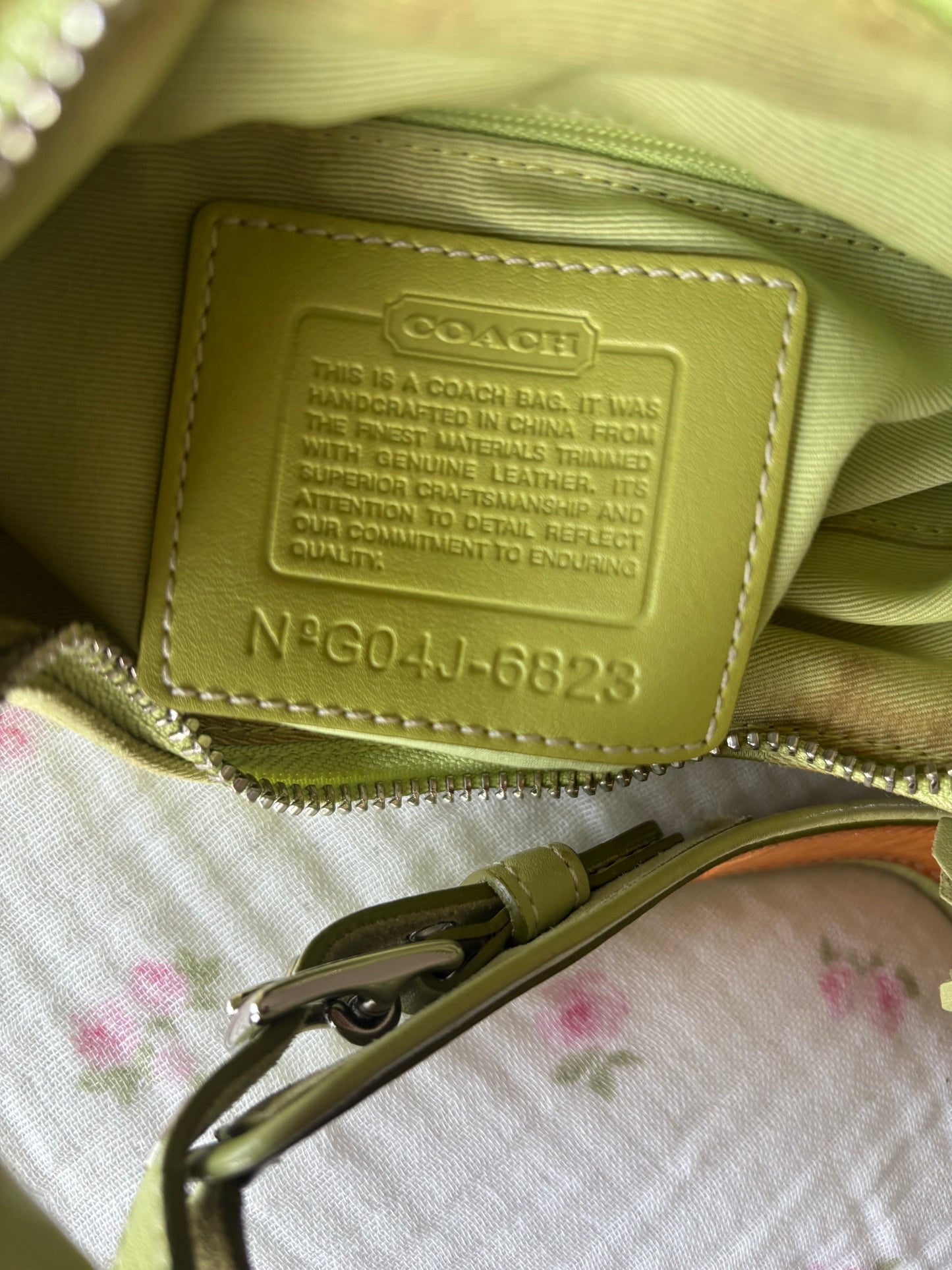 Rare Lime green coach Hampton soho
