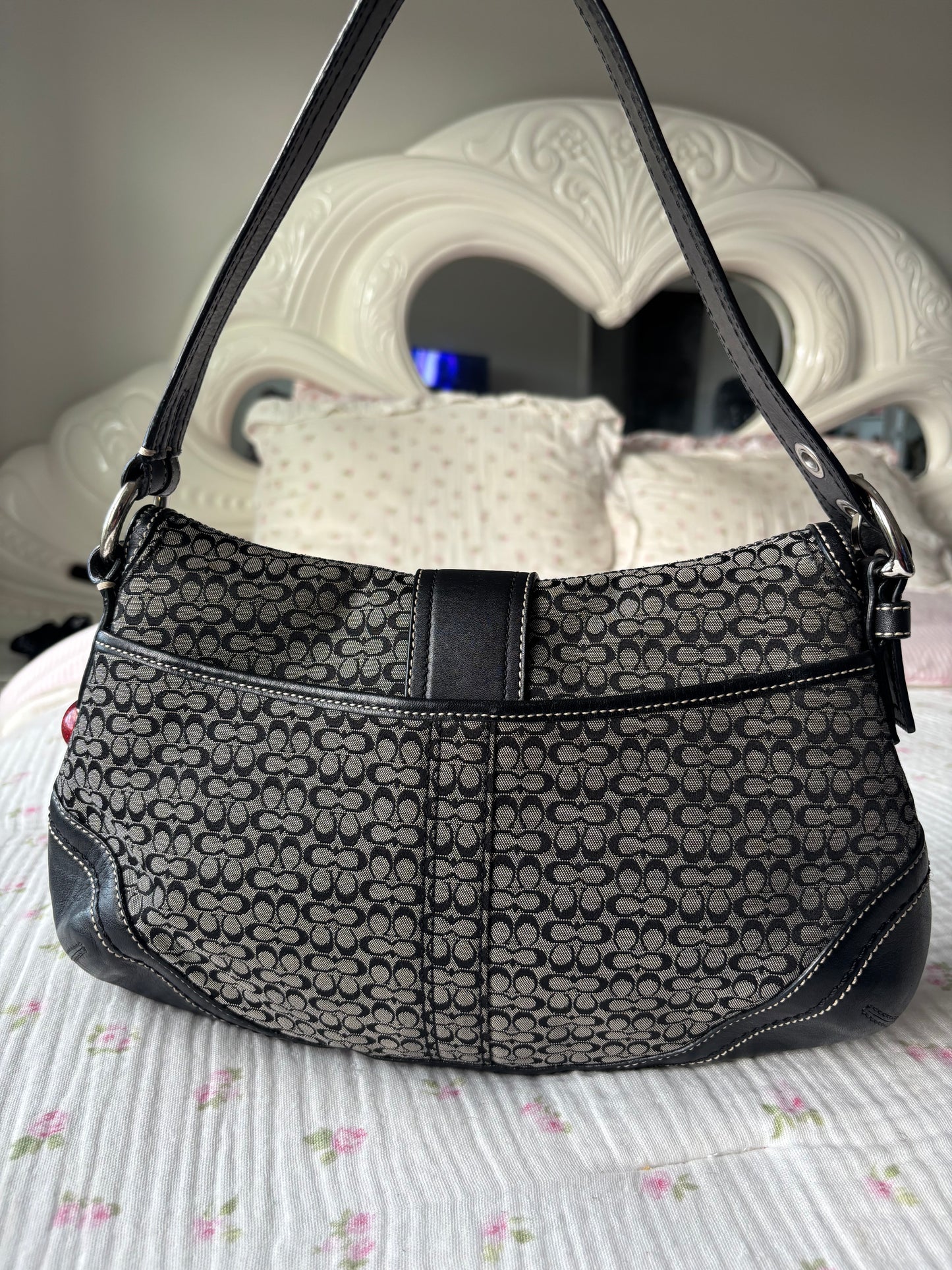 Rare black and grey medium coach soho