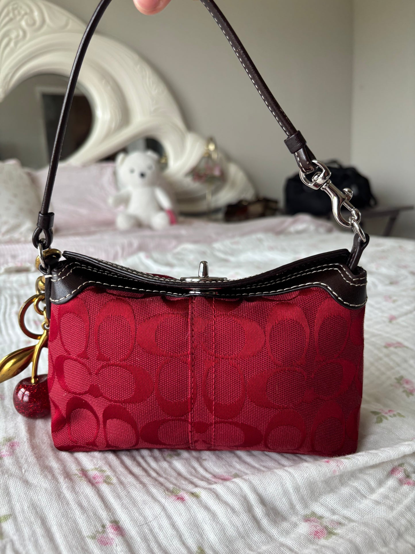 Vintage coach mini turnlock bag