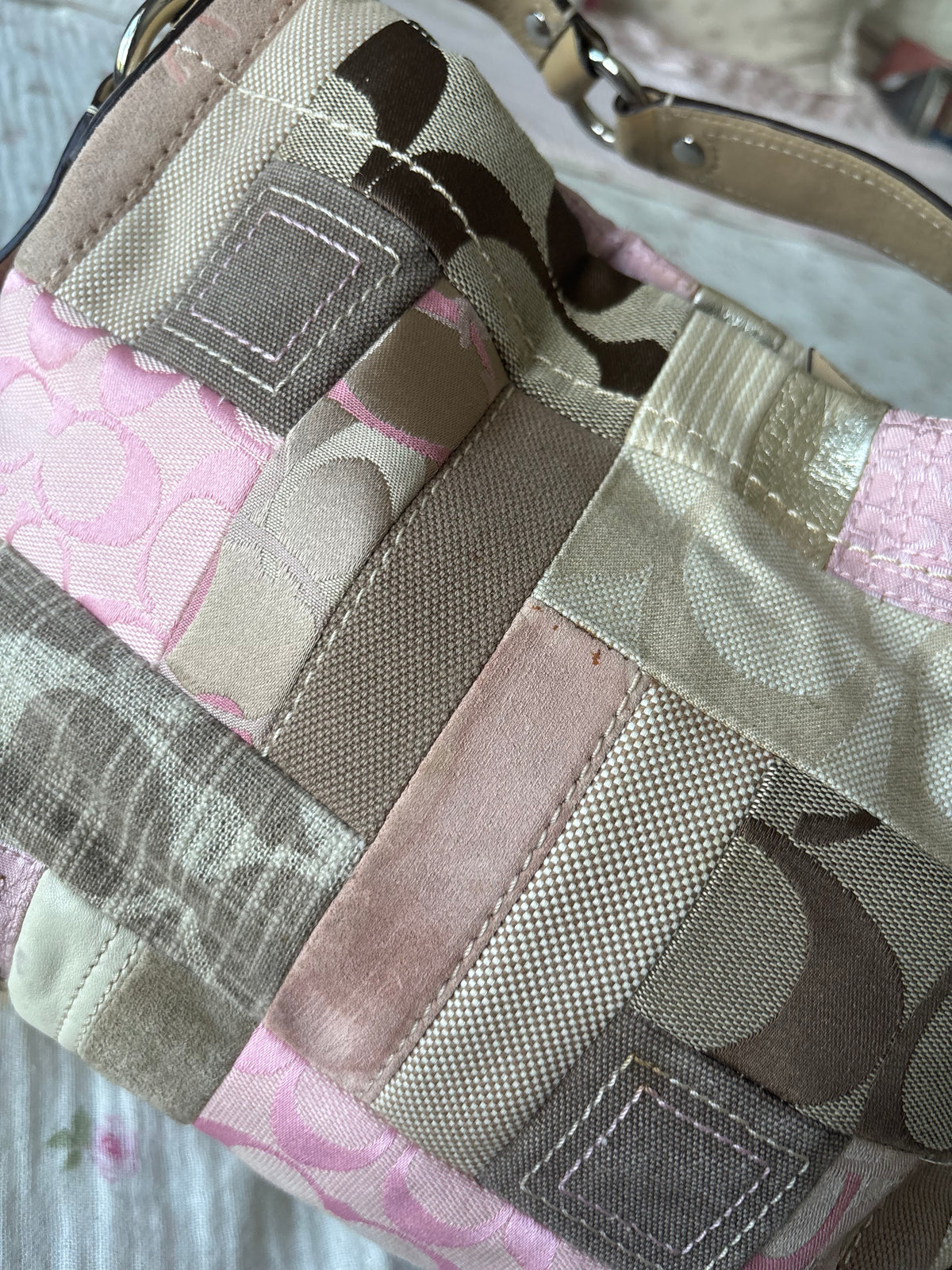 Rare pink patchwork coach Carly