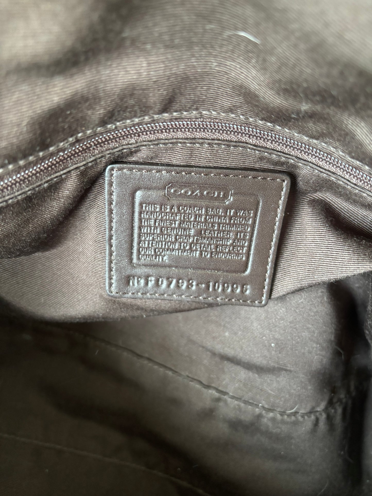 Brown optic coach vintage satchel bag