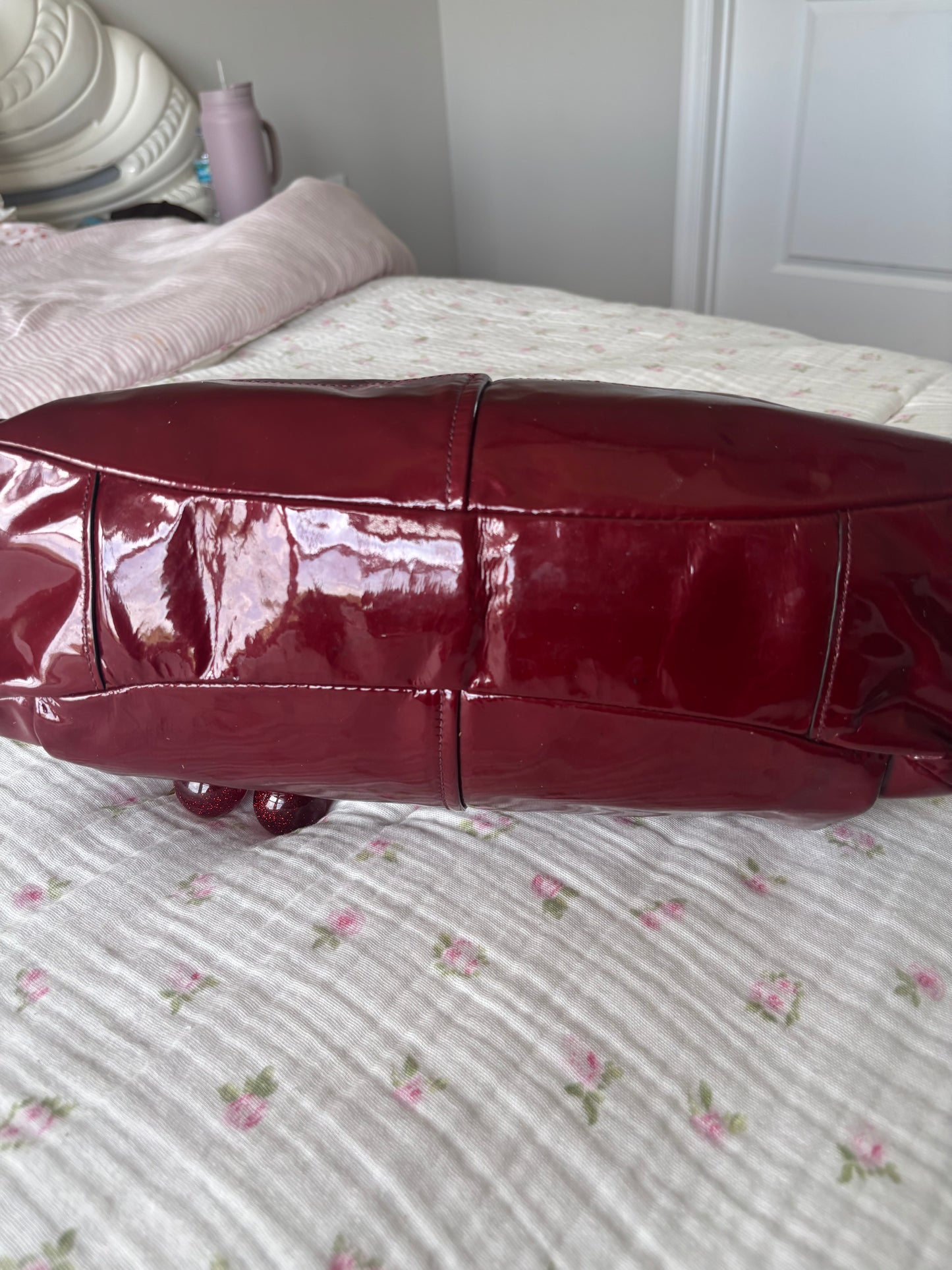 Rare cherry red coach satchel bag