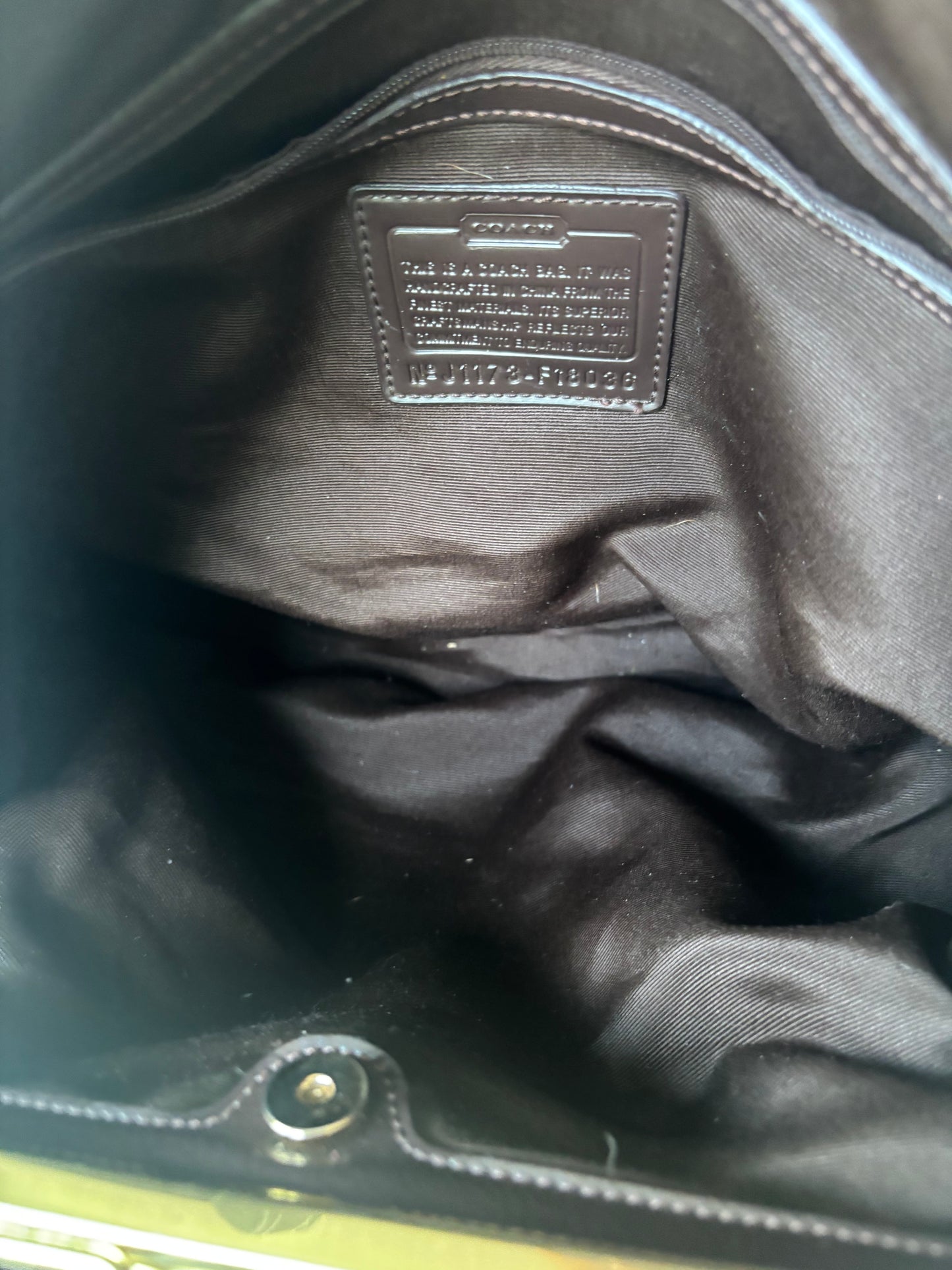 Brown coach kisslock tote