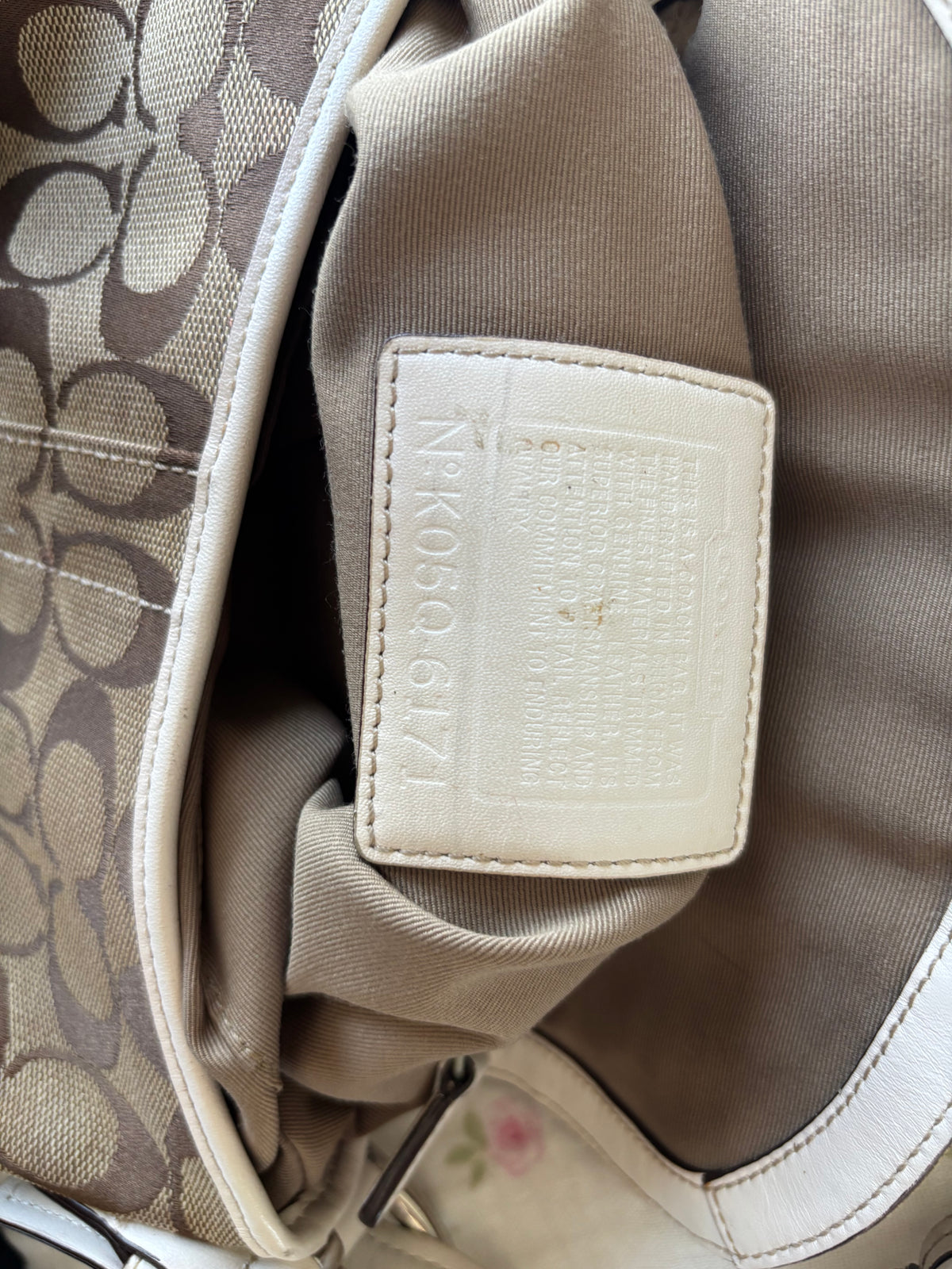 White mongram mini soho