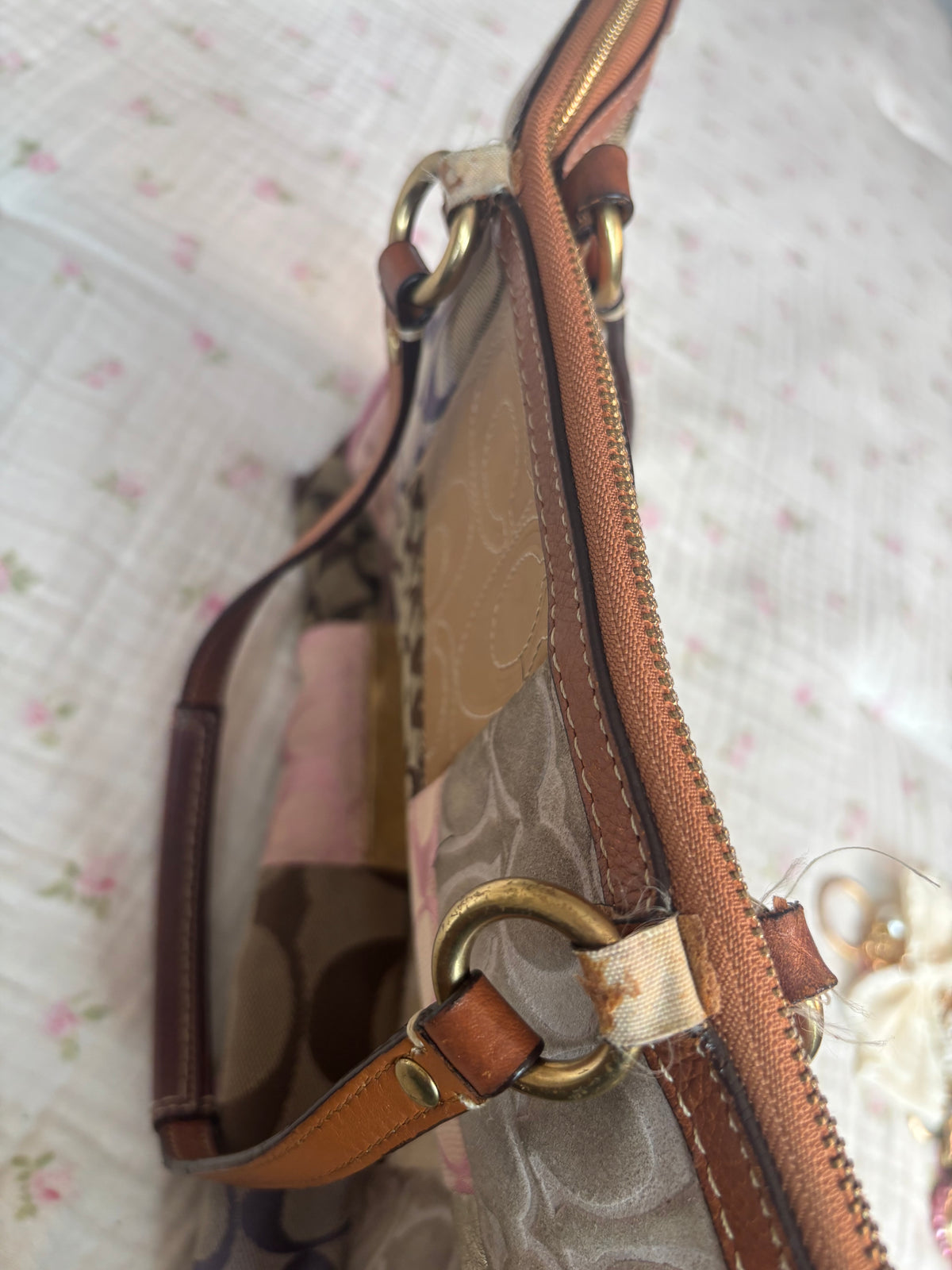 Patchwork coach tote bag