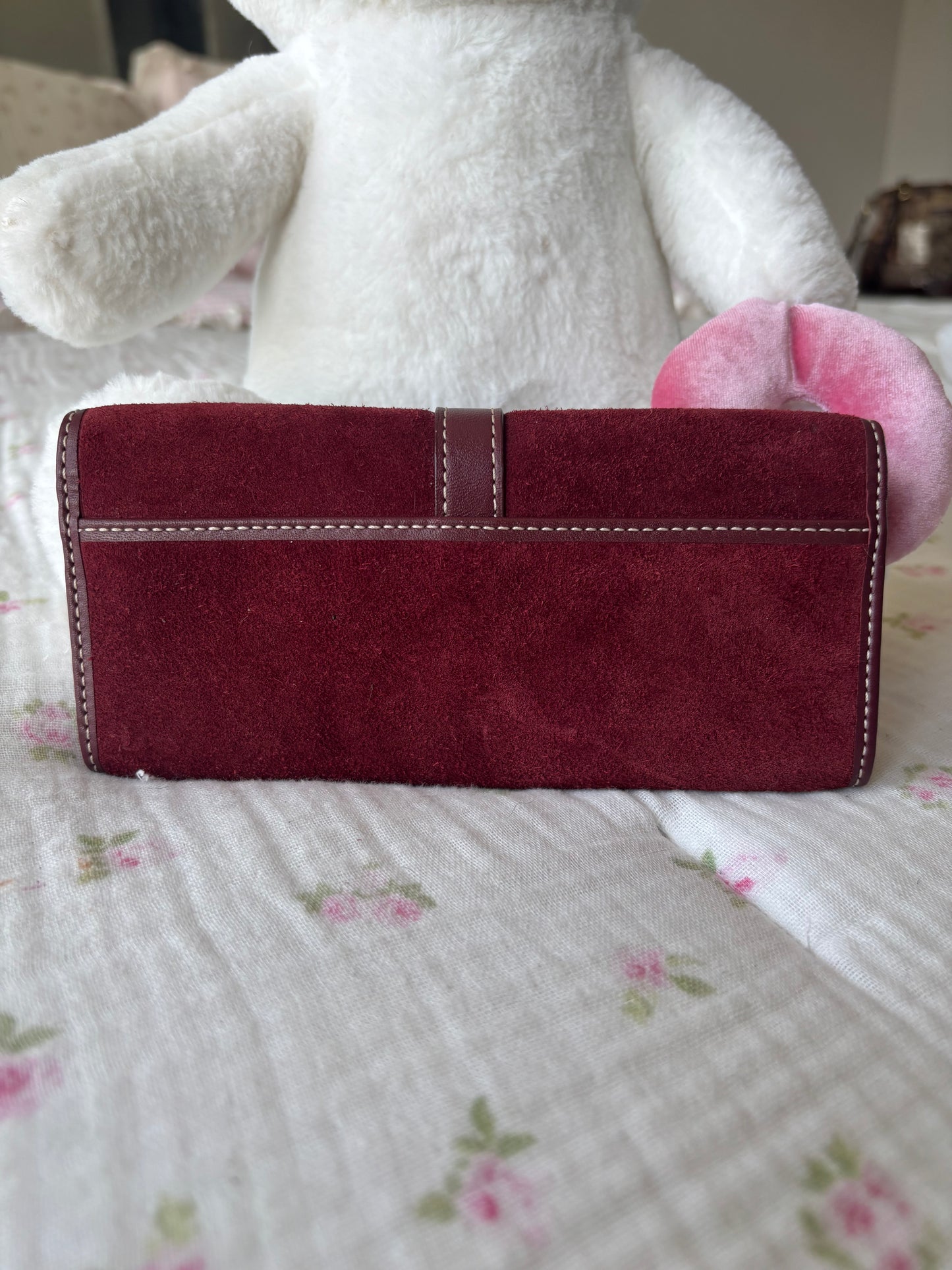 Suede burgandy coach wallet