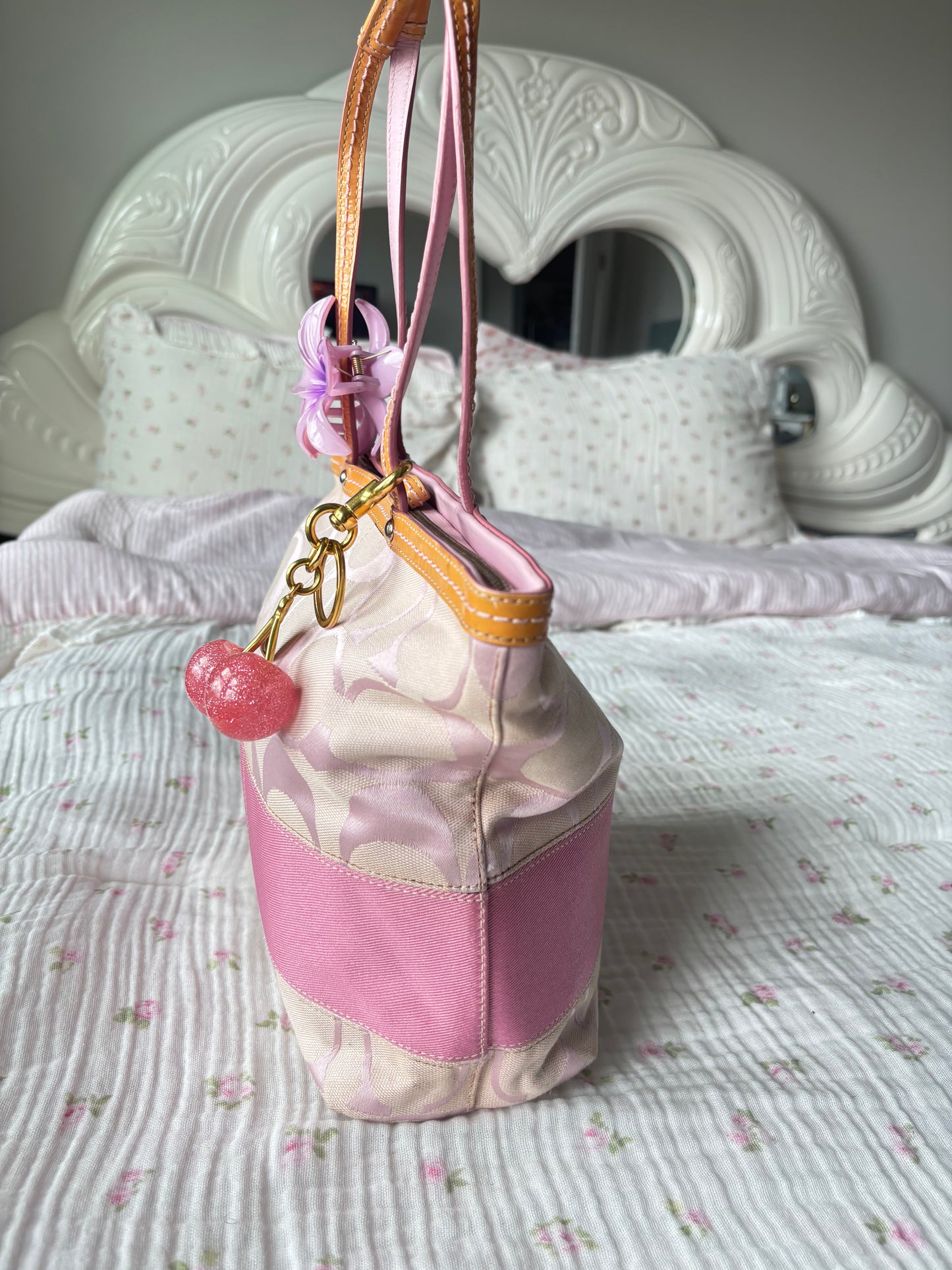 Baby pink coach tote