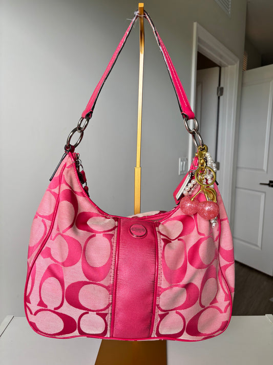 Pink hobo coach shoulder bag