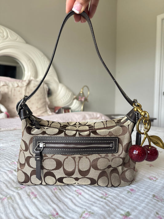 Brown baggutte coach shoulder bag