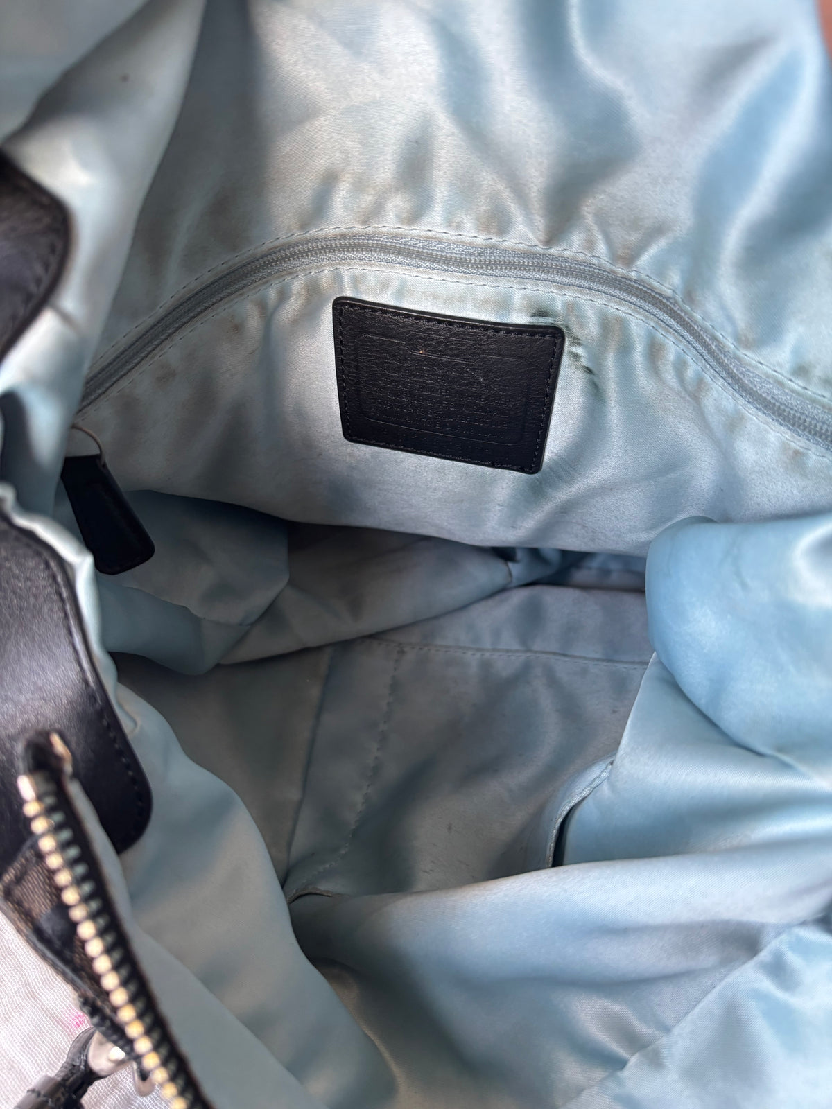 Black mongram coach tote bagfits