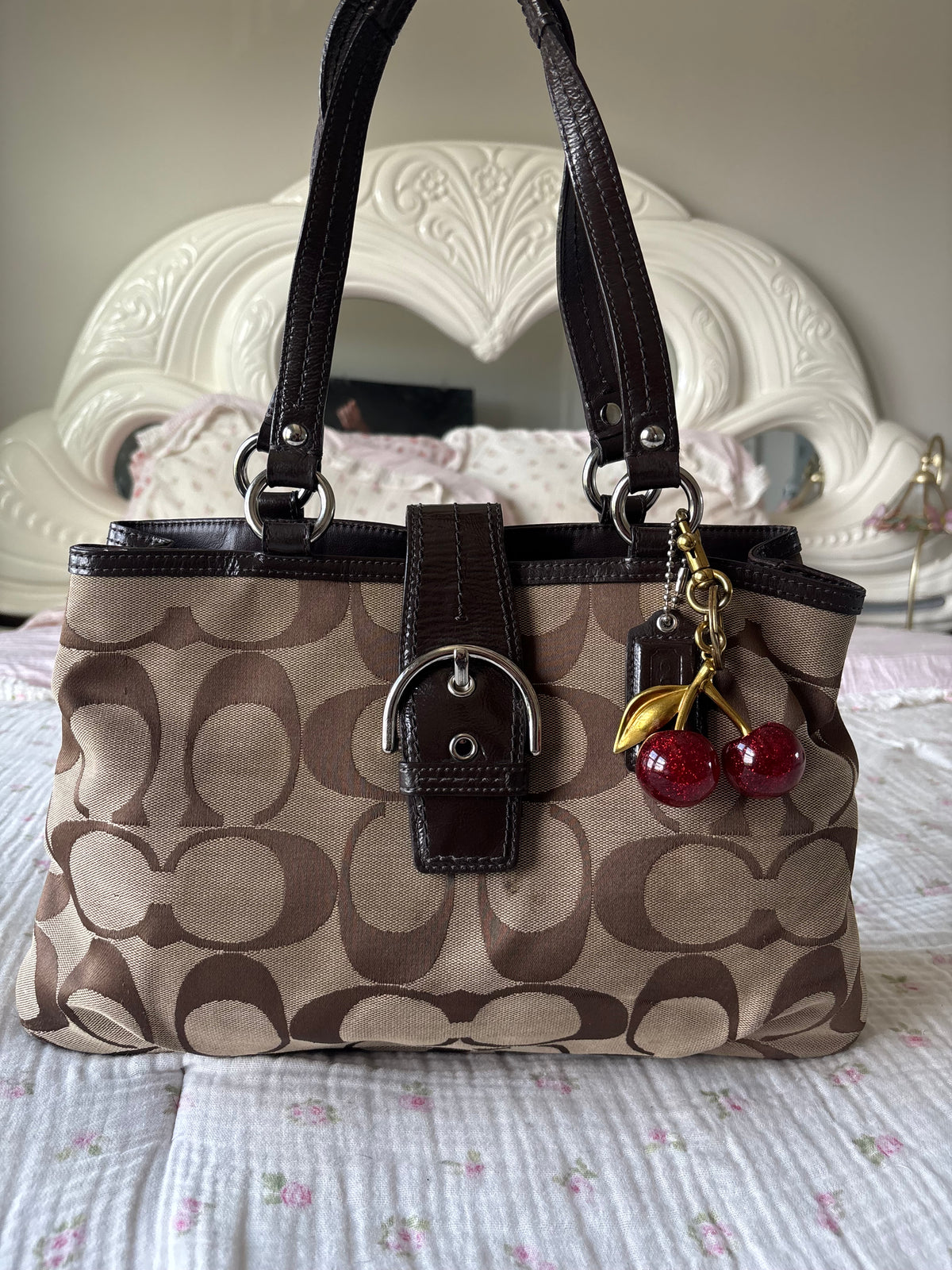 Brown coach soho tote bag
