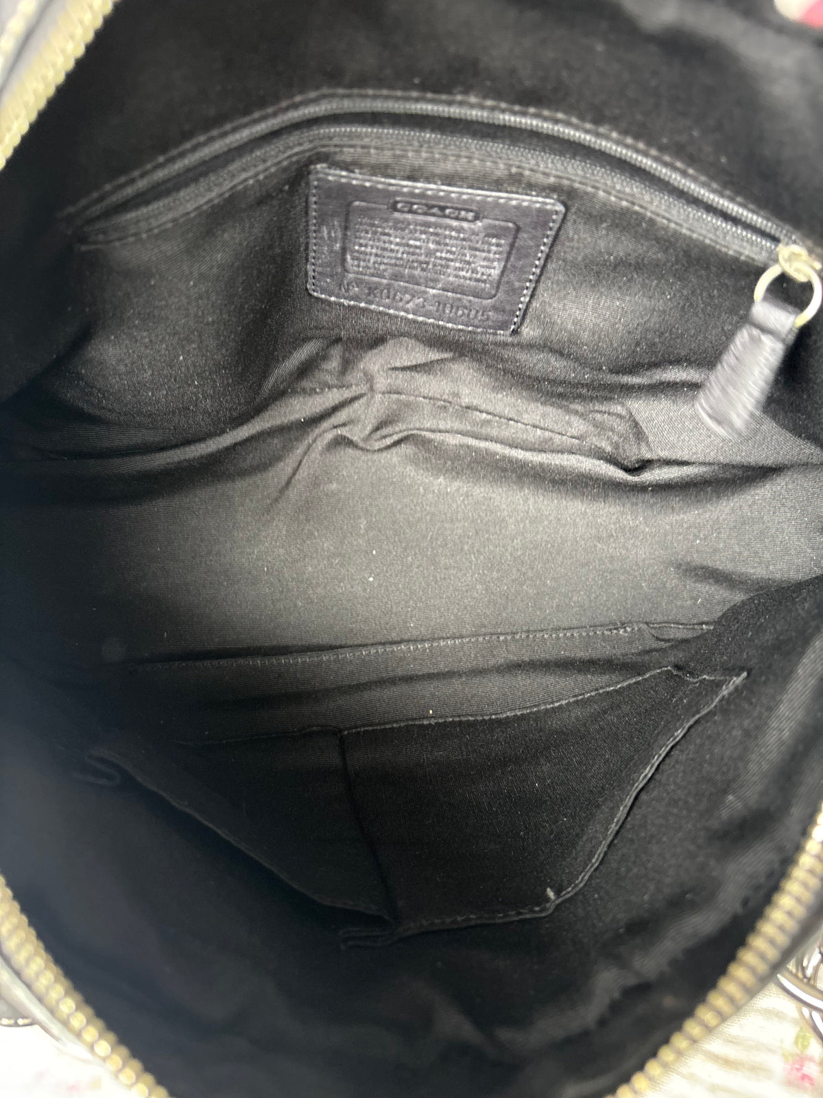 Black mongram coach satchel