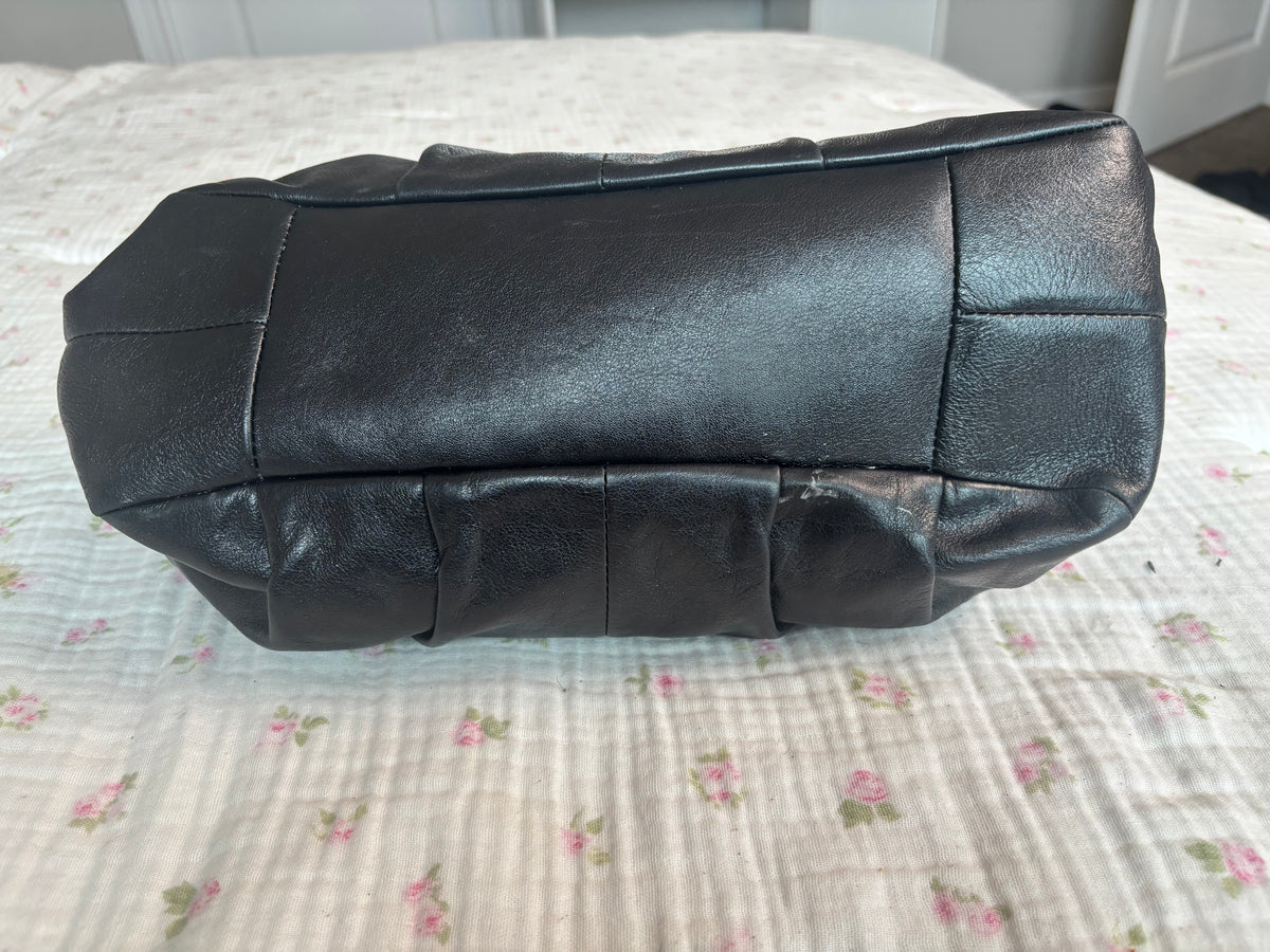 Black leather coach Maggie shoulder bag