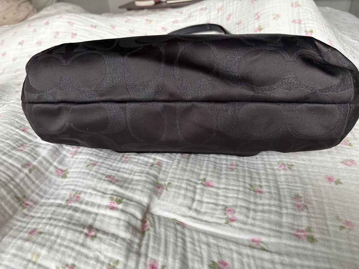 Black mongram coach tote bag