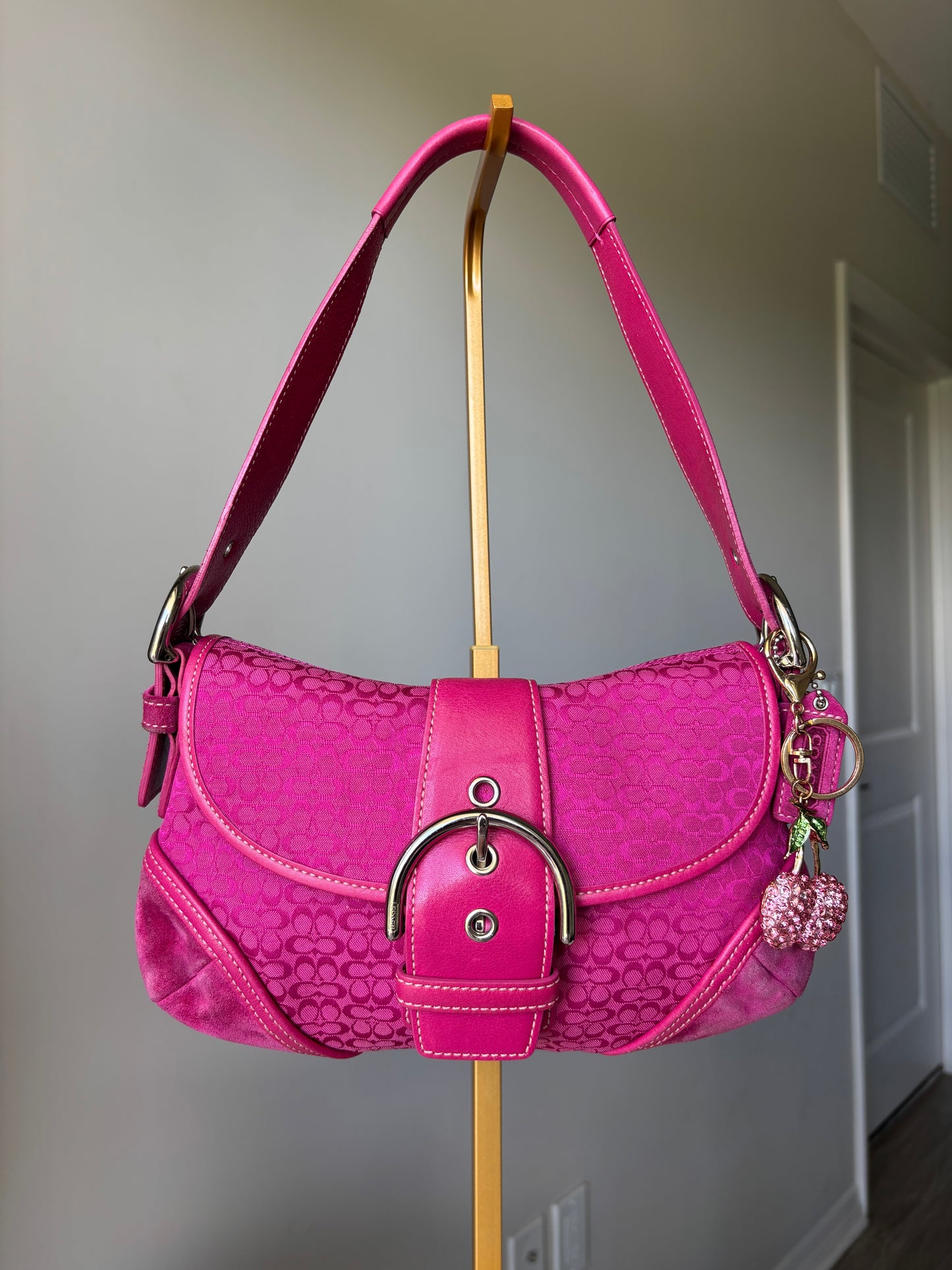 Rare fUSHIA pink coach mini soho