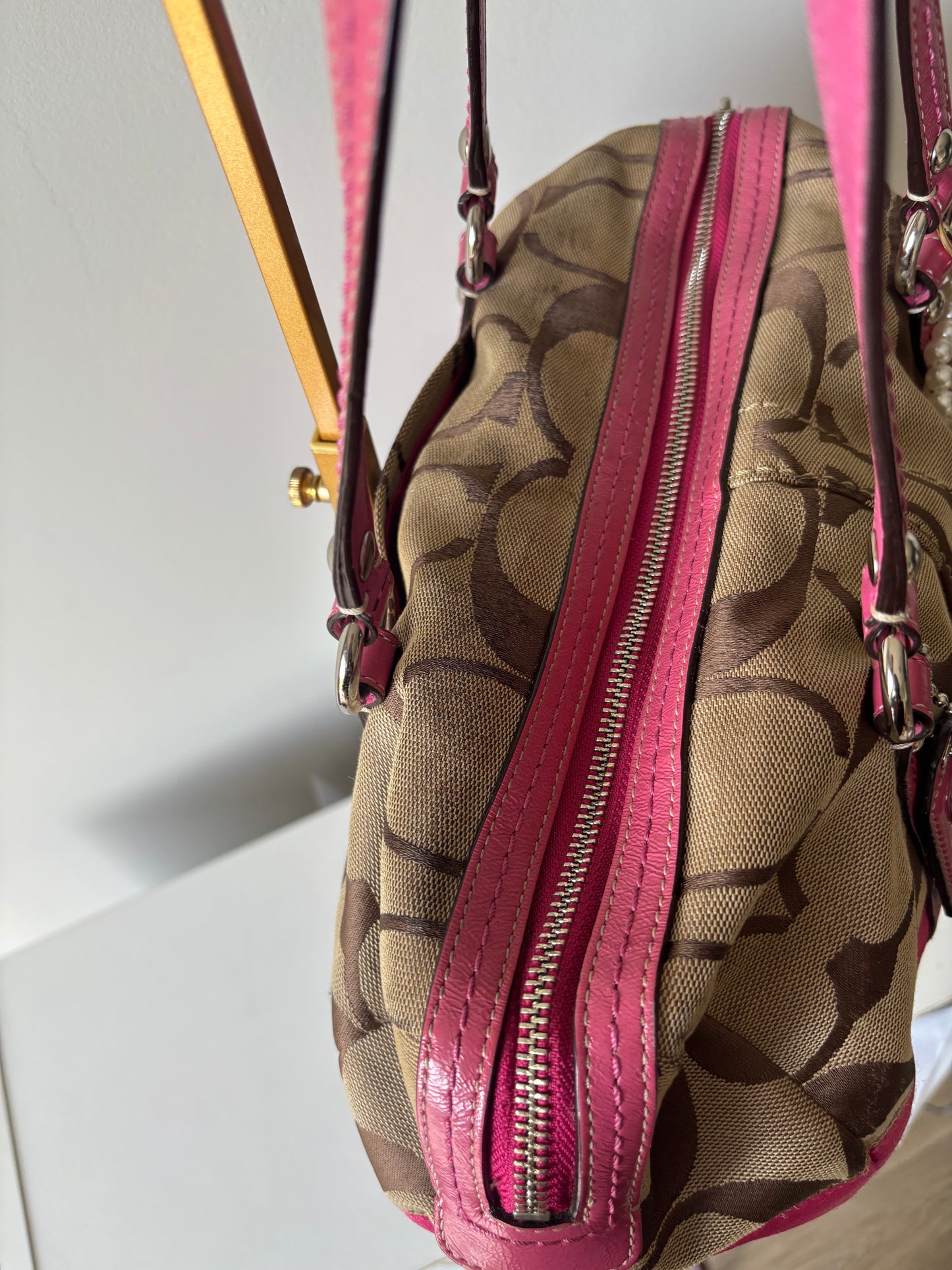 Rare hot pink vintage coach satchel