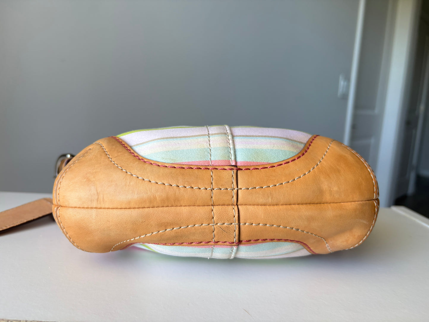Rare striped coach vintage hobo