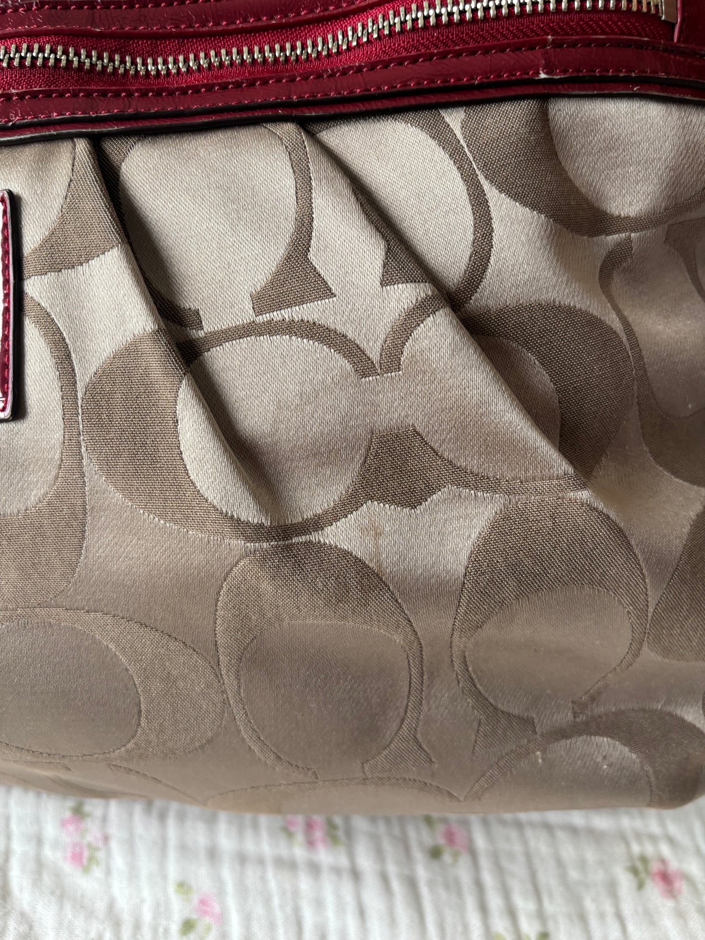 Beige coach tote bag