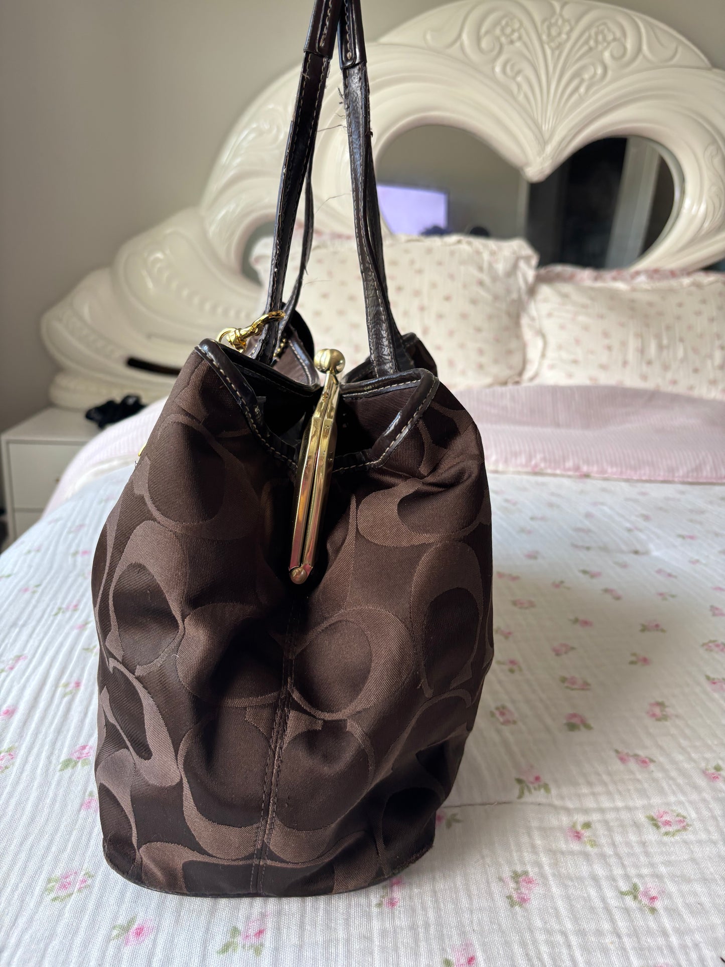 Rare choclate brown tote bag