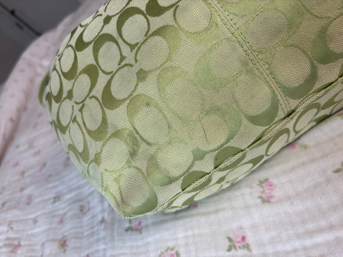 Lime green coach hobo