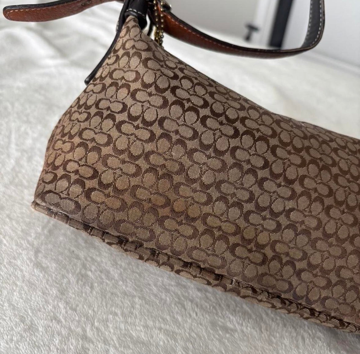 Brown mongram small shoulder bag