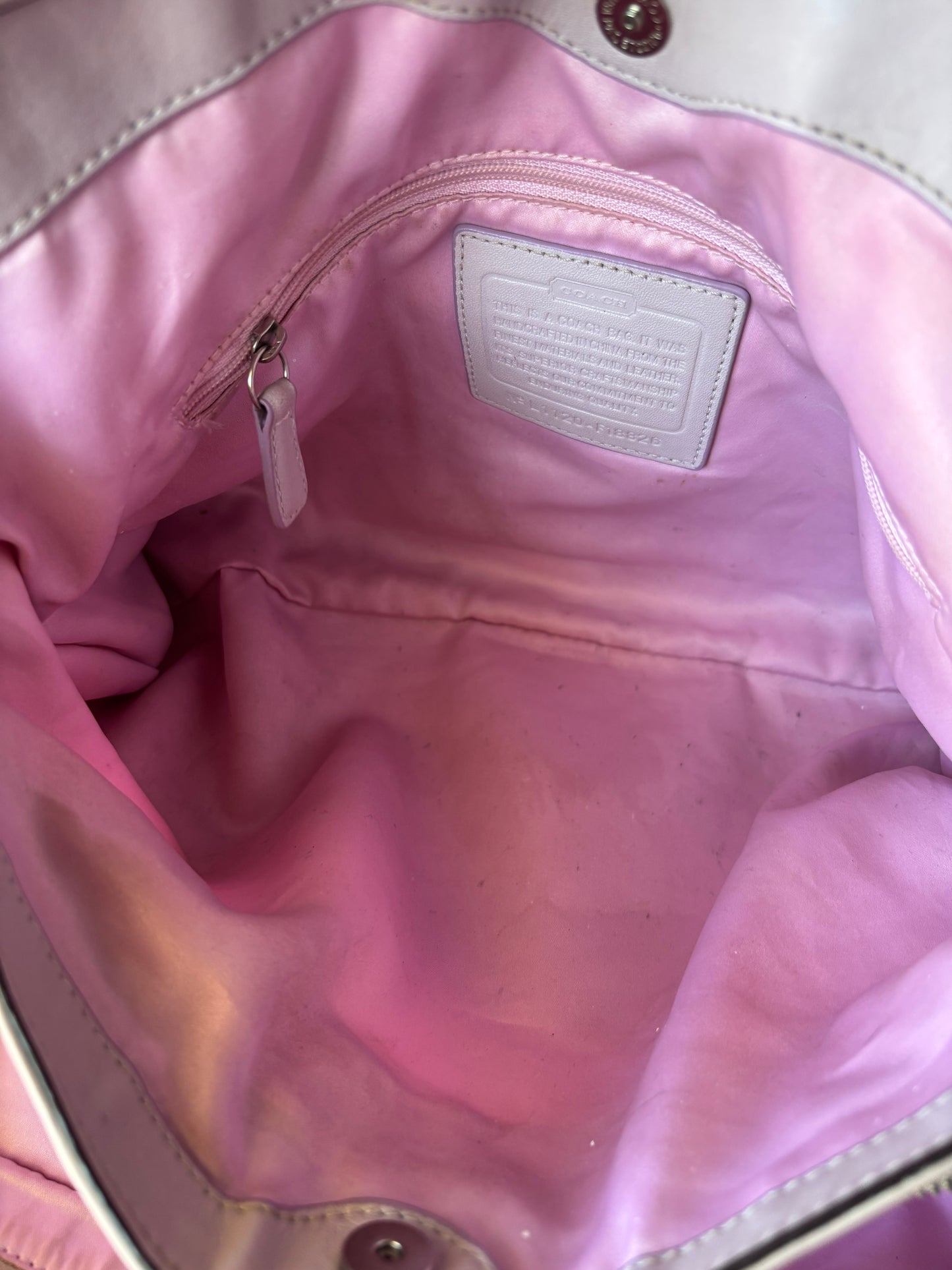 Pink optic coach tote bag
