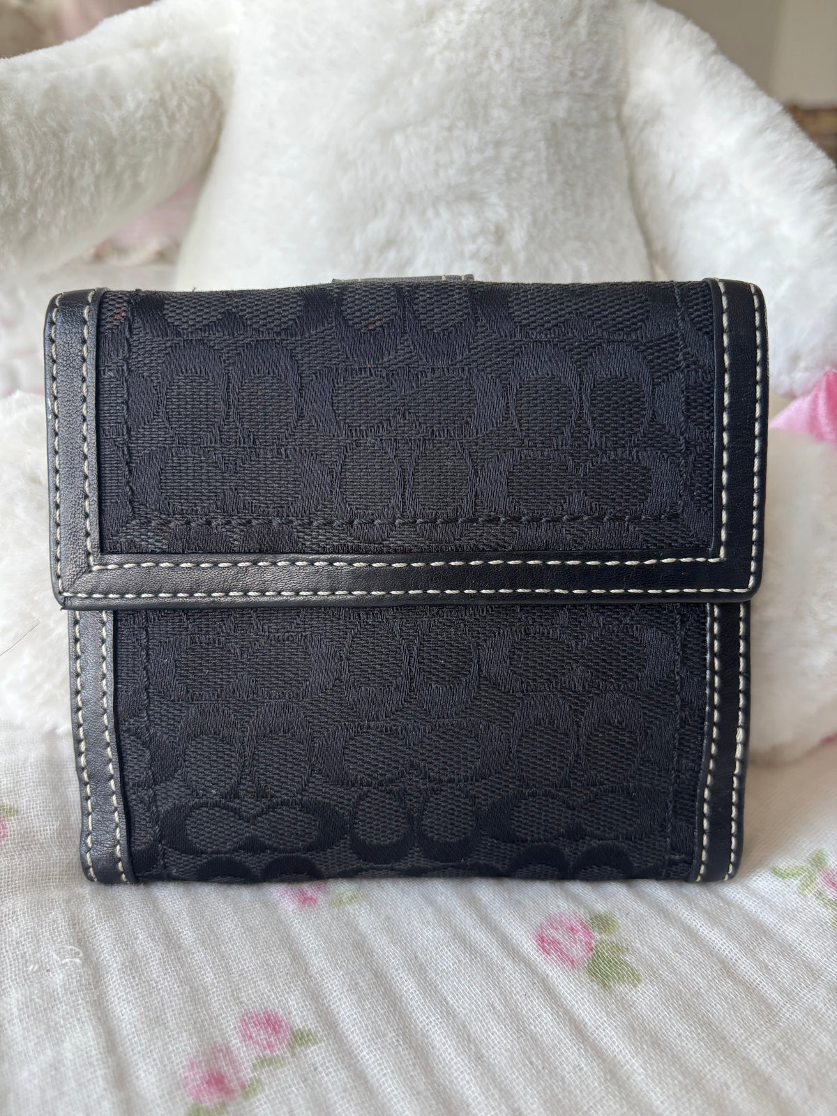 Black mongram soho vintage coach wallet