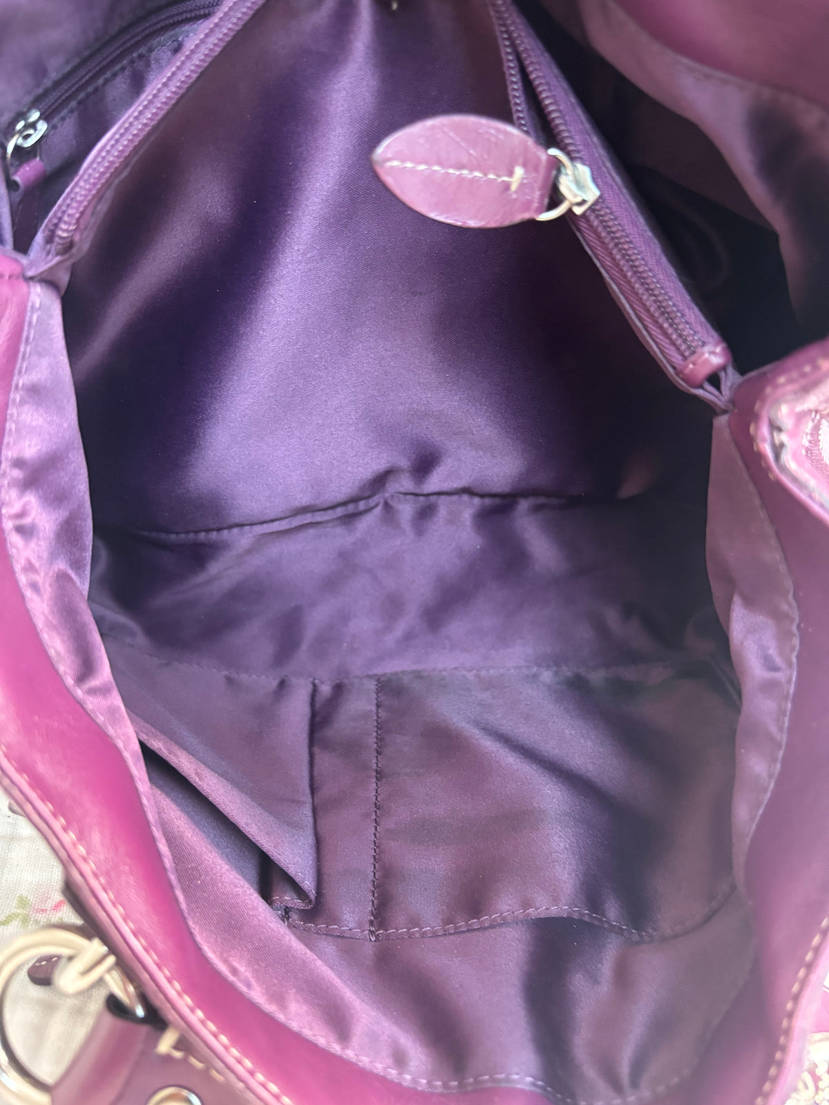 Purple mongram coach tote bag