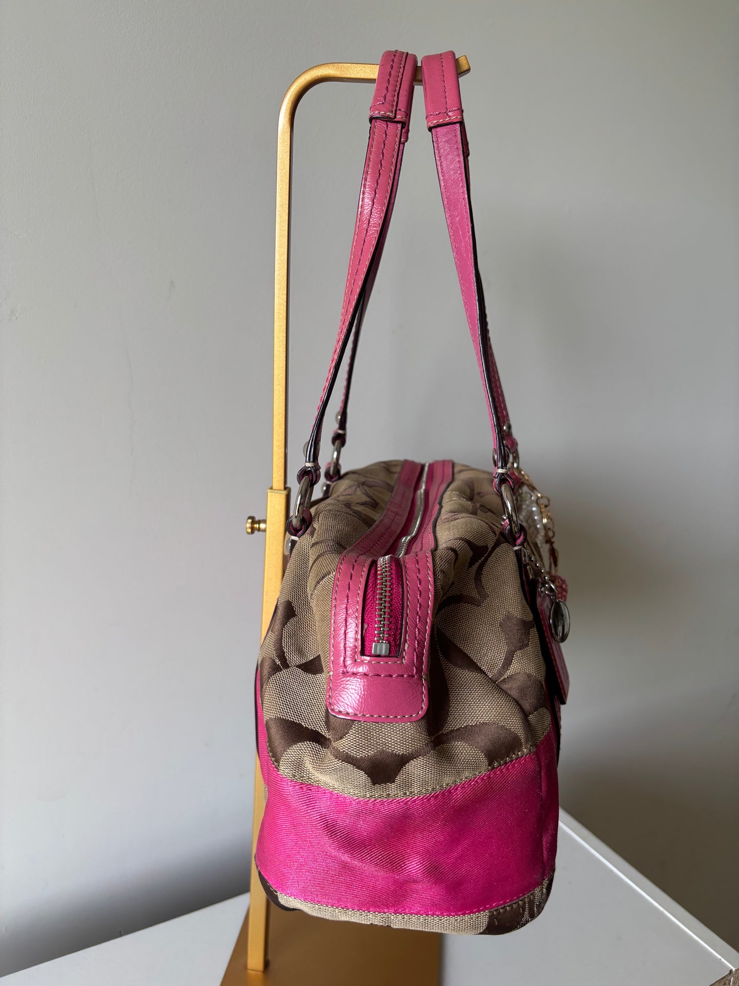 Rare hot pink vintage coach satchel