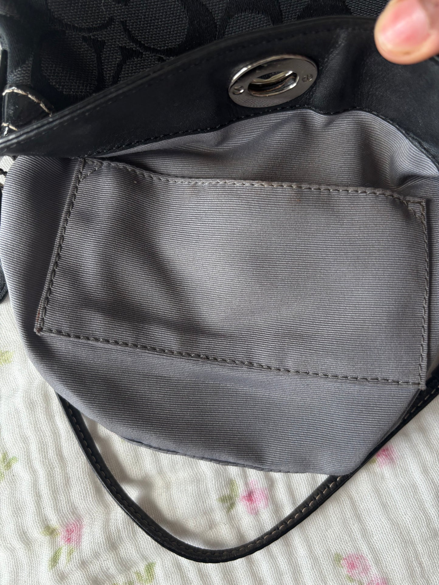 Black mini coach handbag