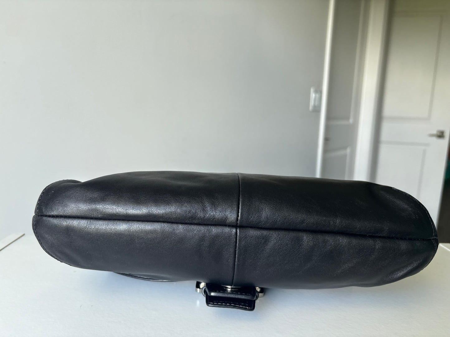 Black leather coach soho shoulder bag