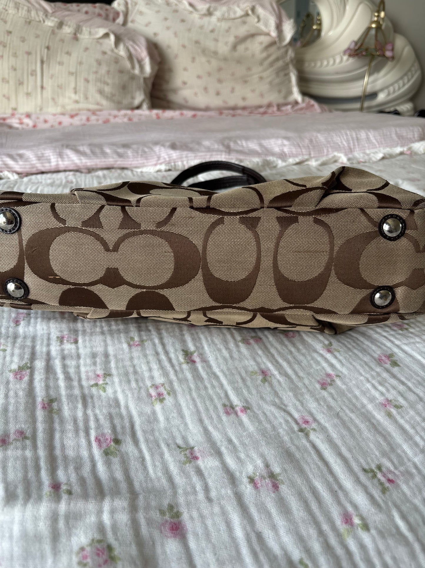 Brown coach soho tote bag