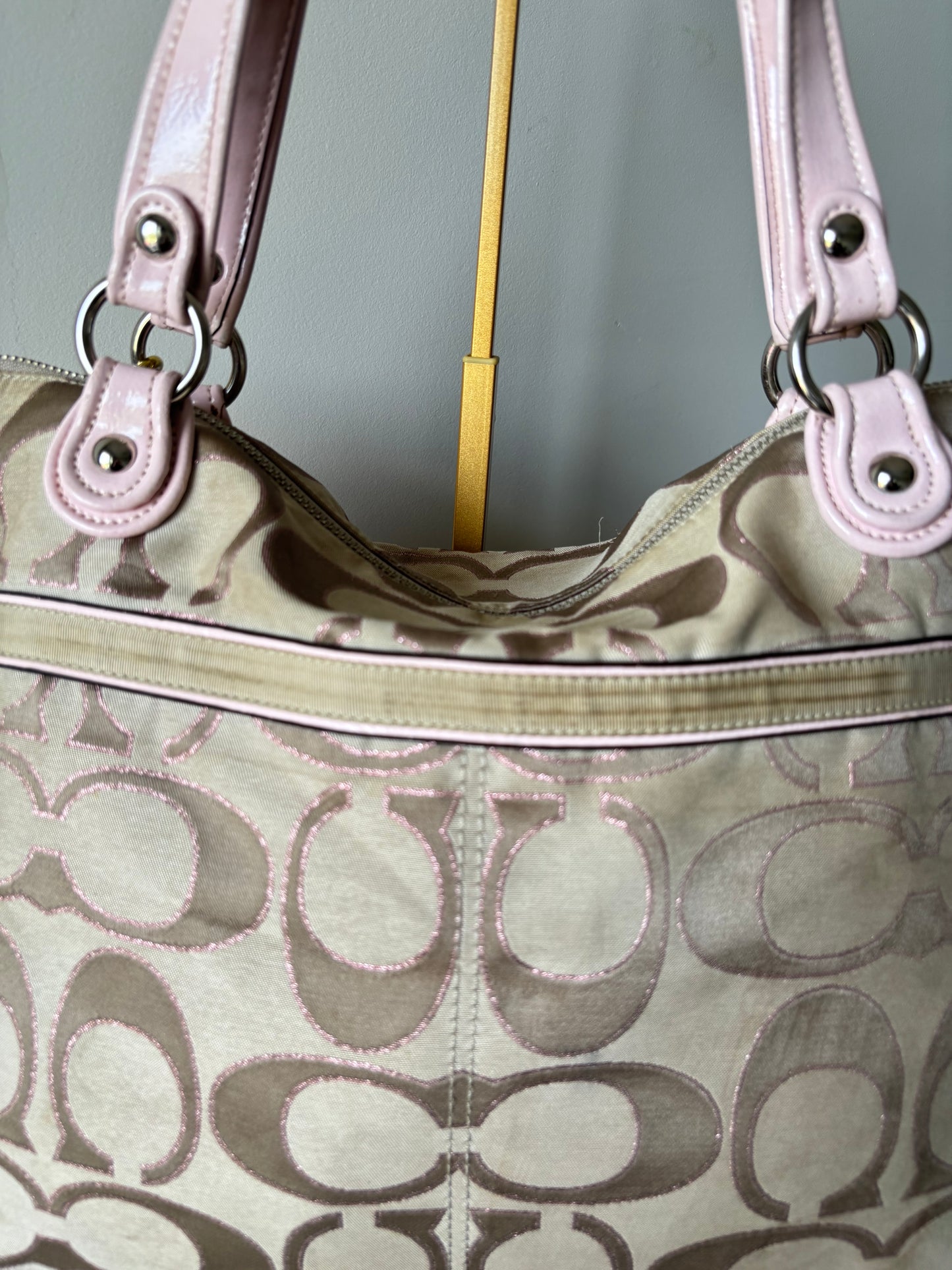Pink poppy rare coach tote bag