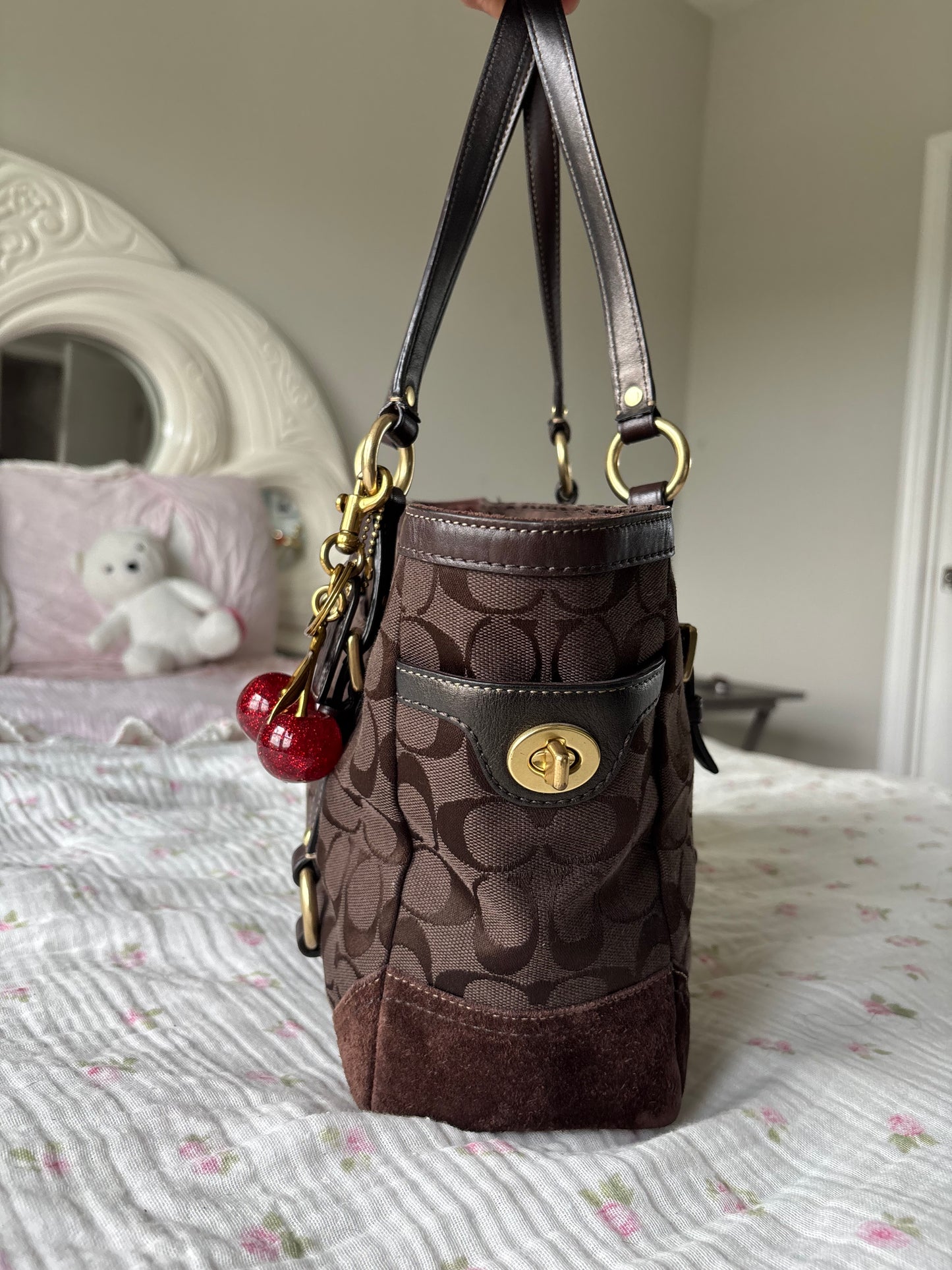 Brown vintage coach tote bag