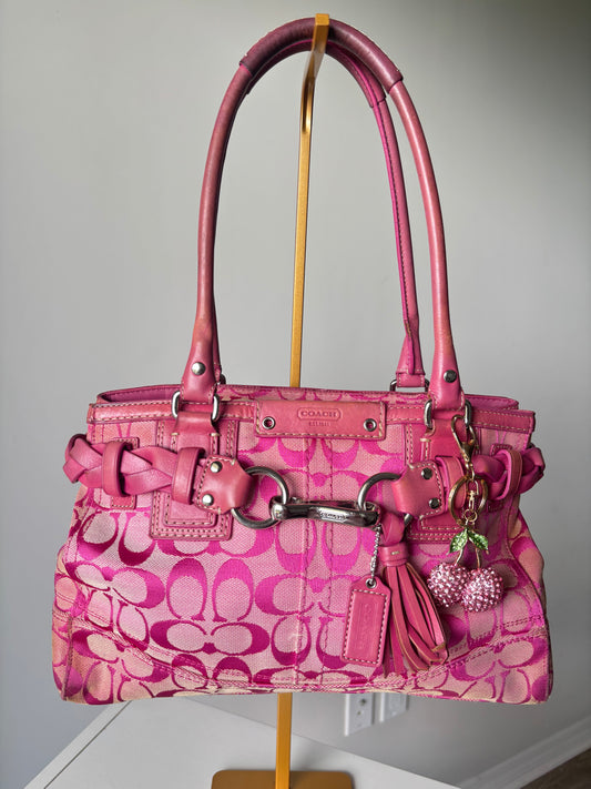 Pink rare coach Hampton tote bag