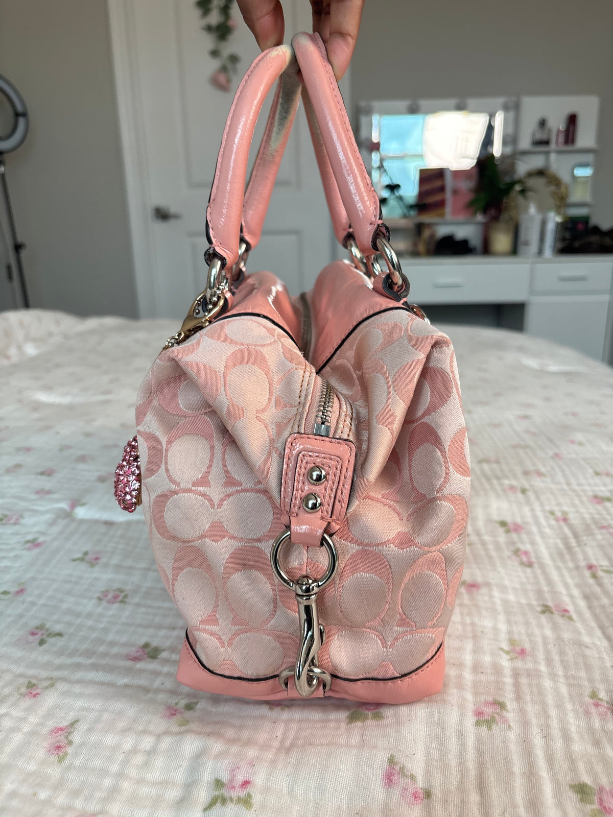Vintage baby pink rare coach satchel