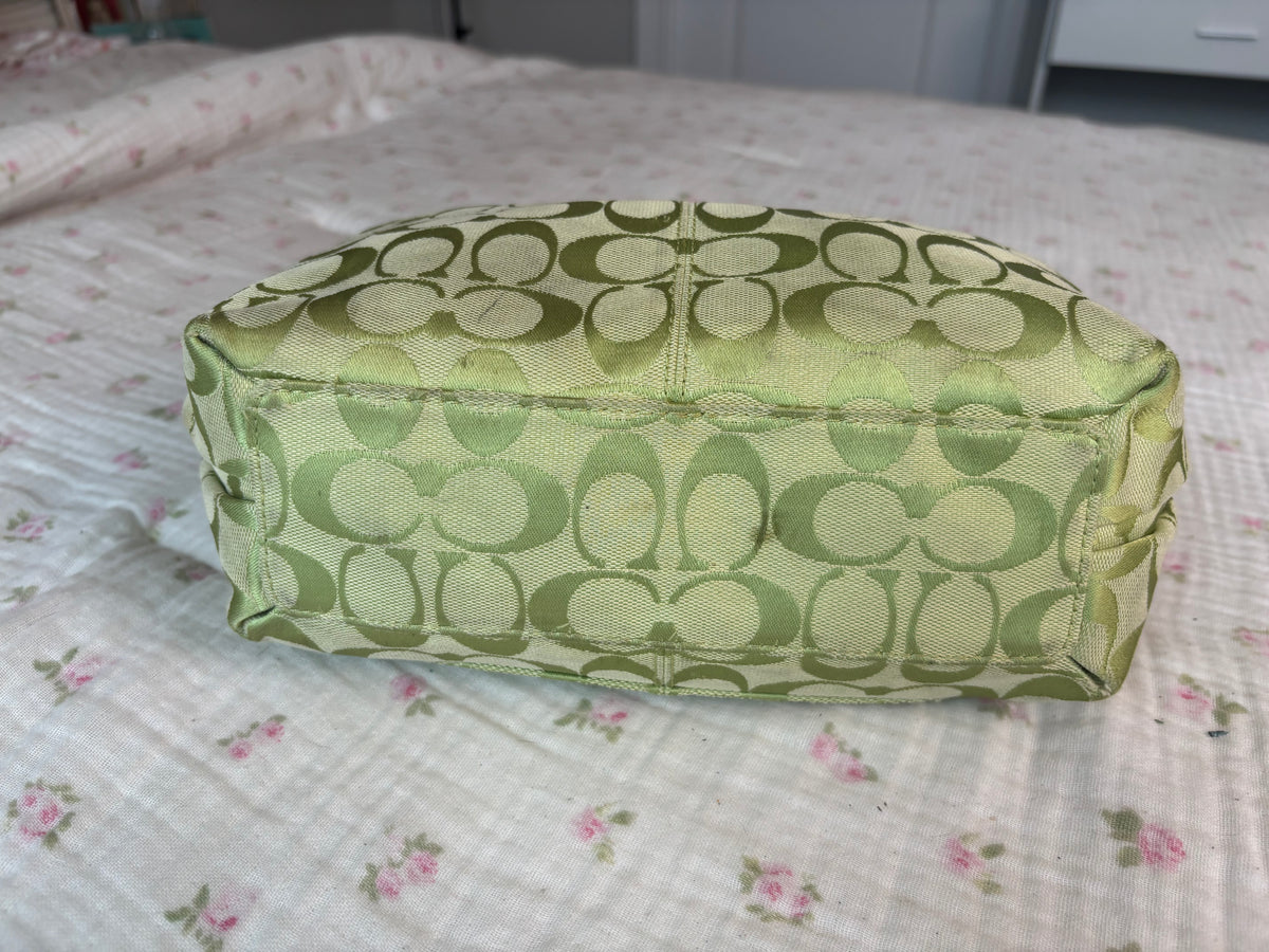 Lime green coach hobo