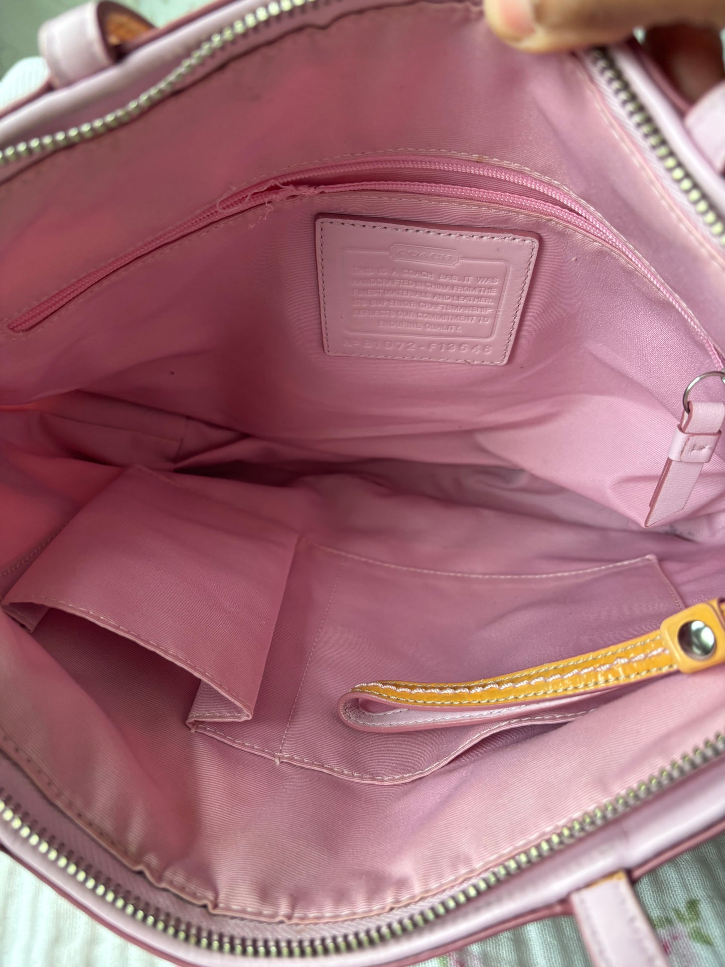 Baby pink coach tote
