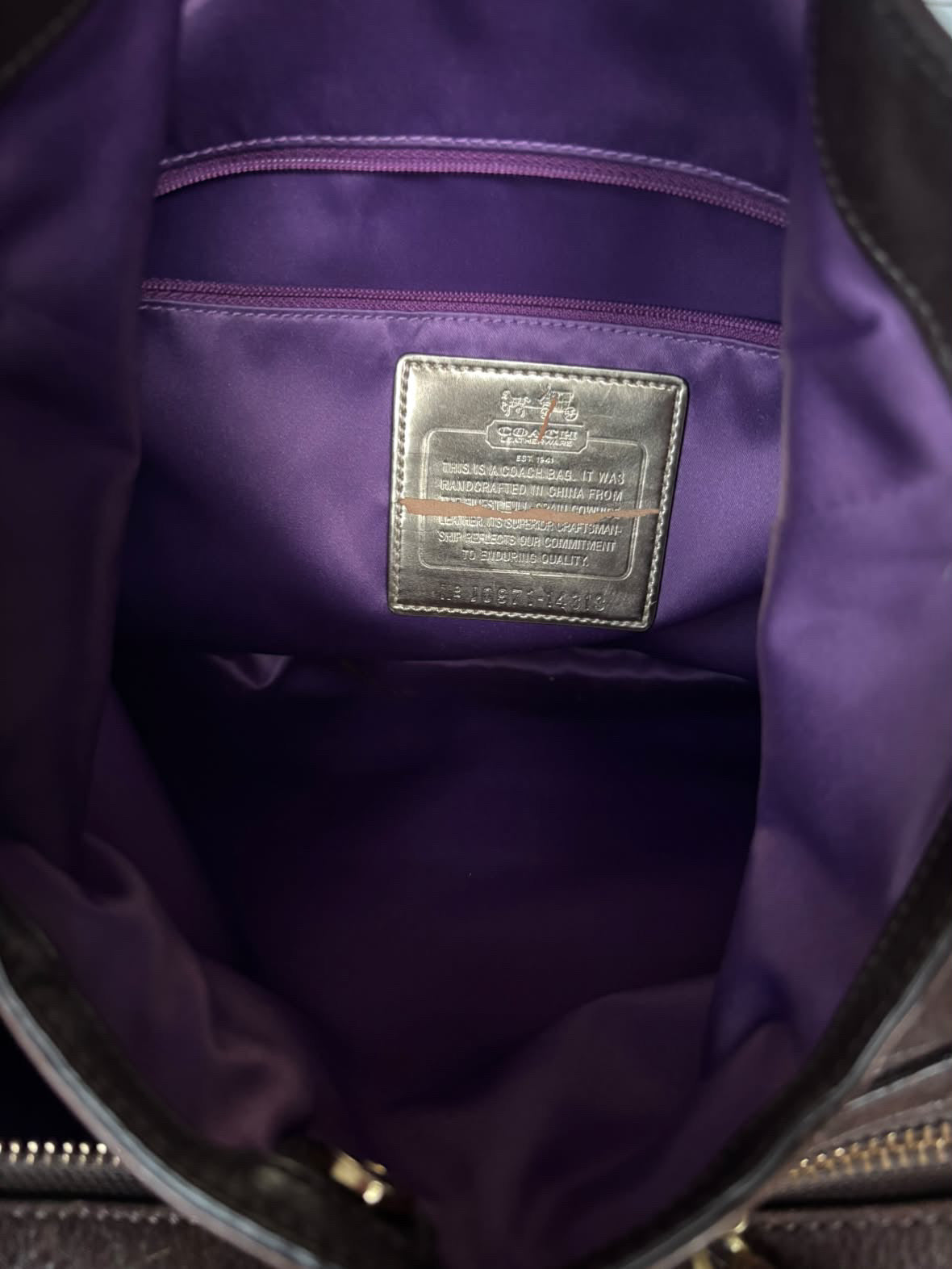 Chocolate brown coach Maggie bag