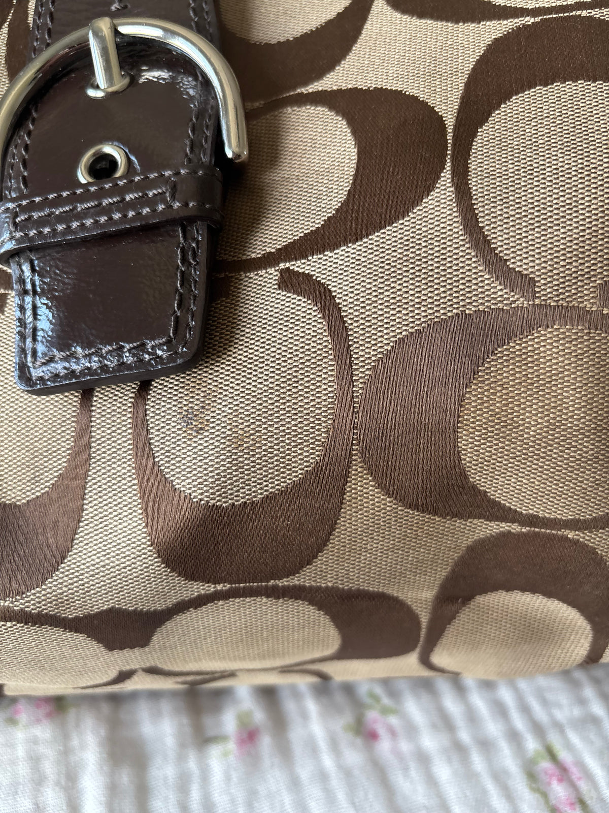 Brown coach soho tote bag