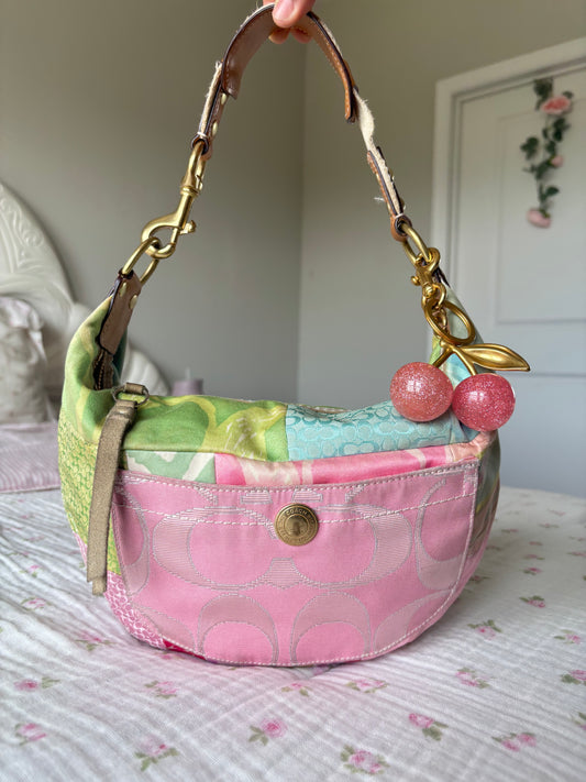 Rare colorful patchwork coach hobo