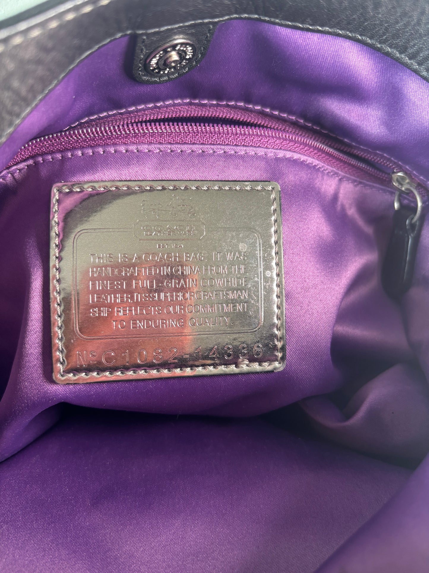 Black leather coach Maggie shoulder bag