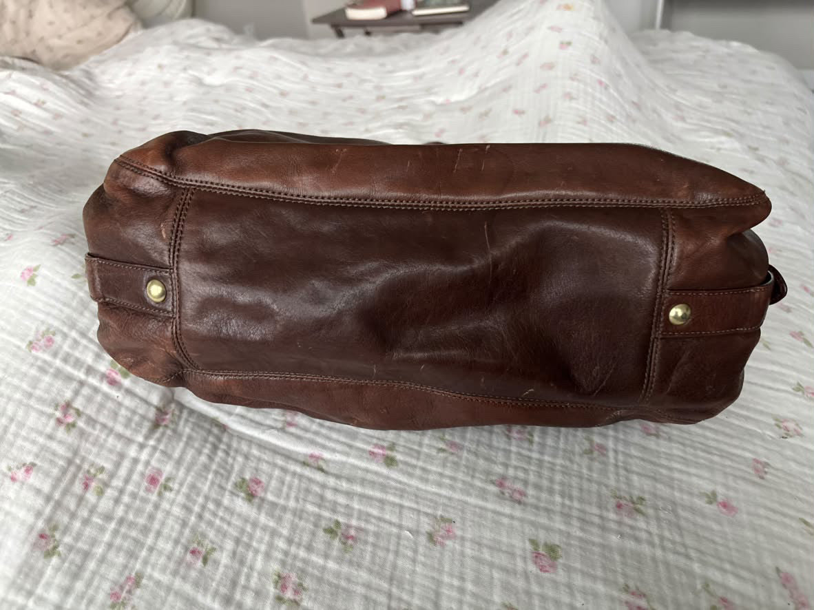 Chocolate brown coach Maggie bag