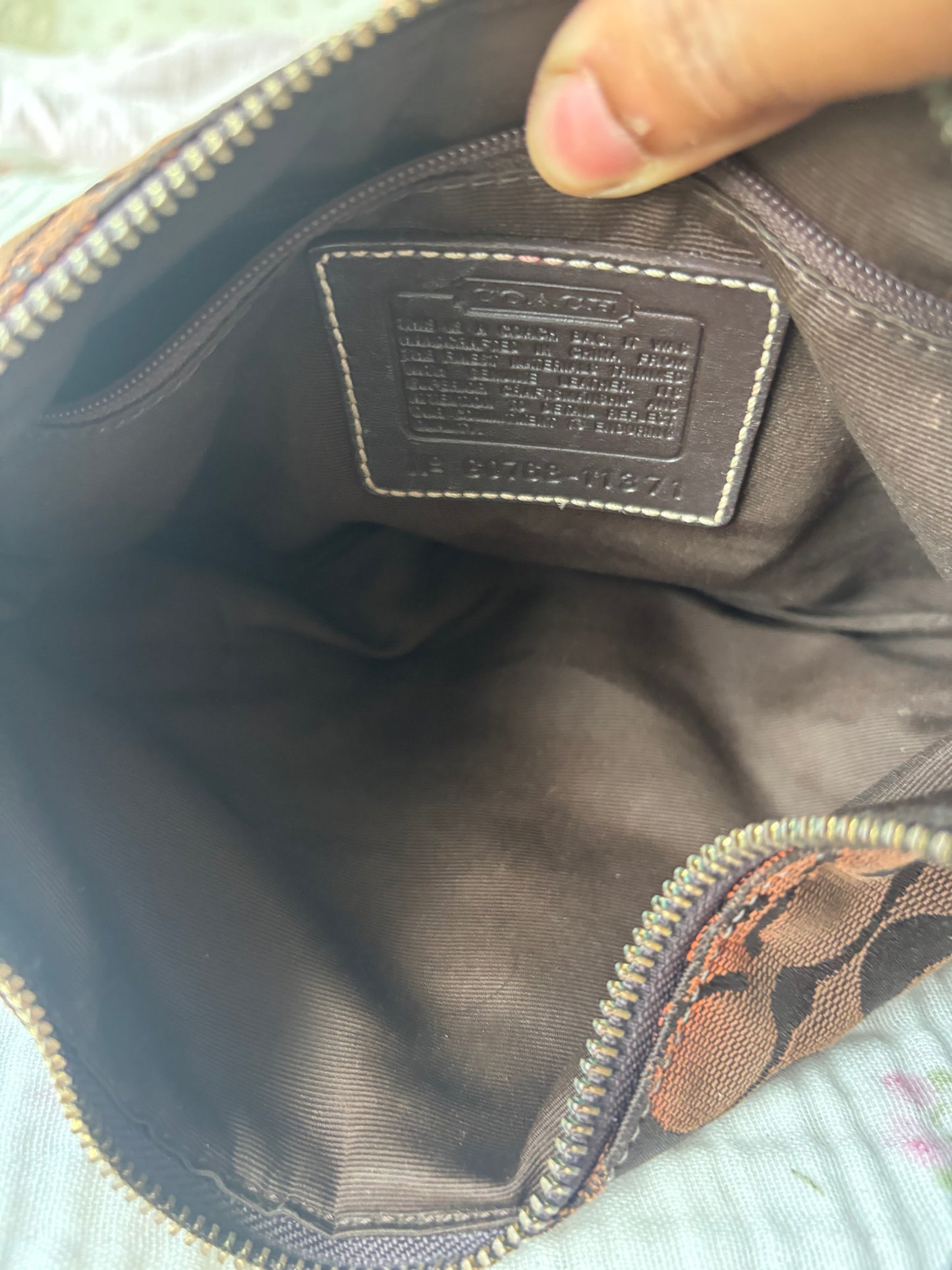 Brown mongram vintage coach small hobo