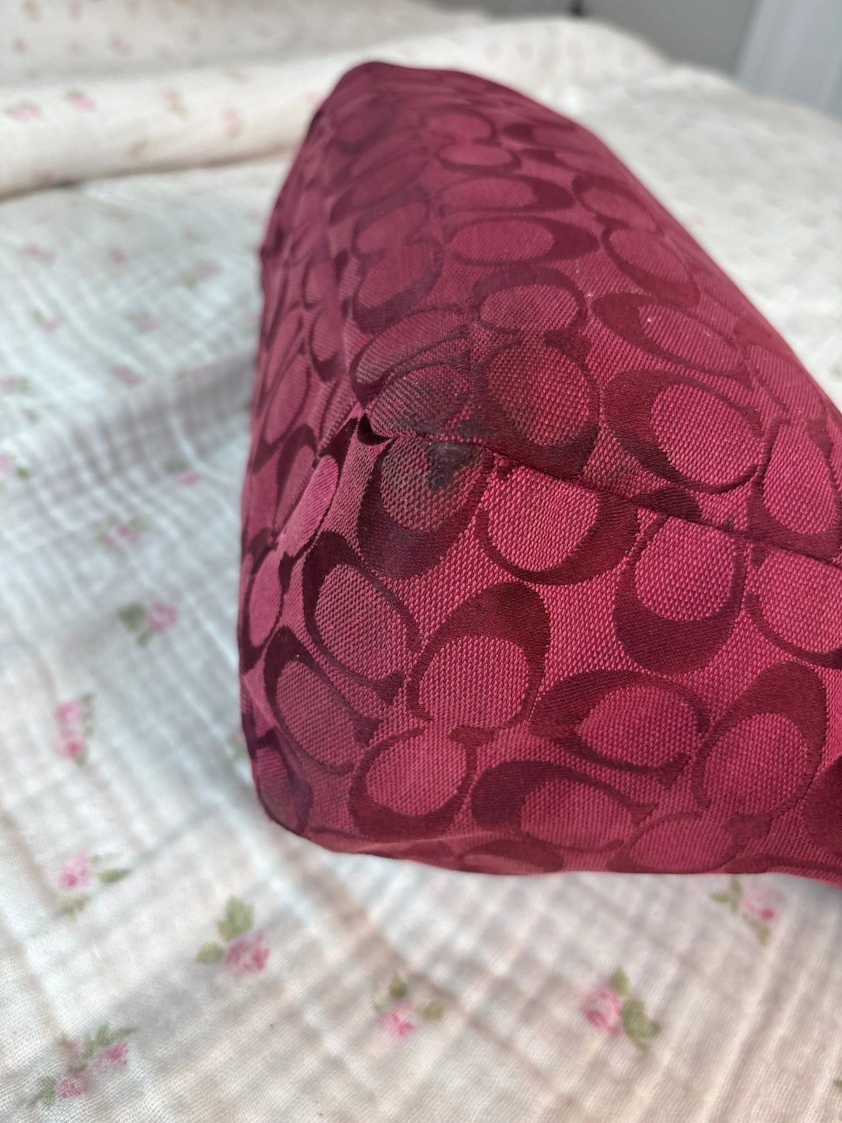 Burgandy vintage coach tote bag